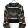VINTAGE PATTERN KNITED SHORT SWEATER/L