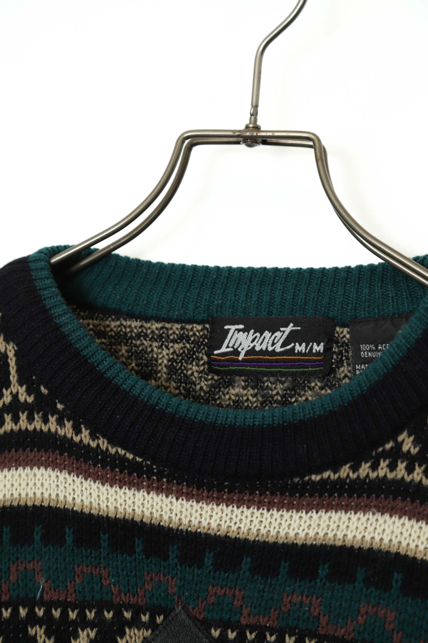 Alternative view of VINTAGE PATTERN KNITED SHORT SWEATER/L