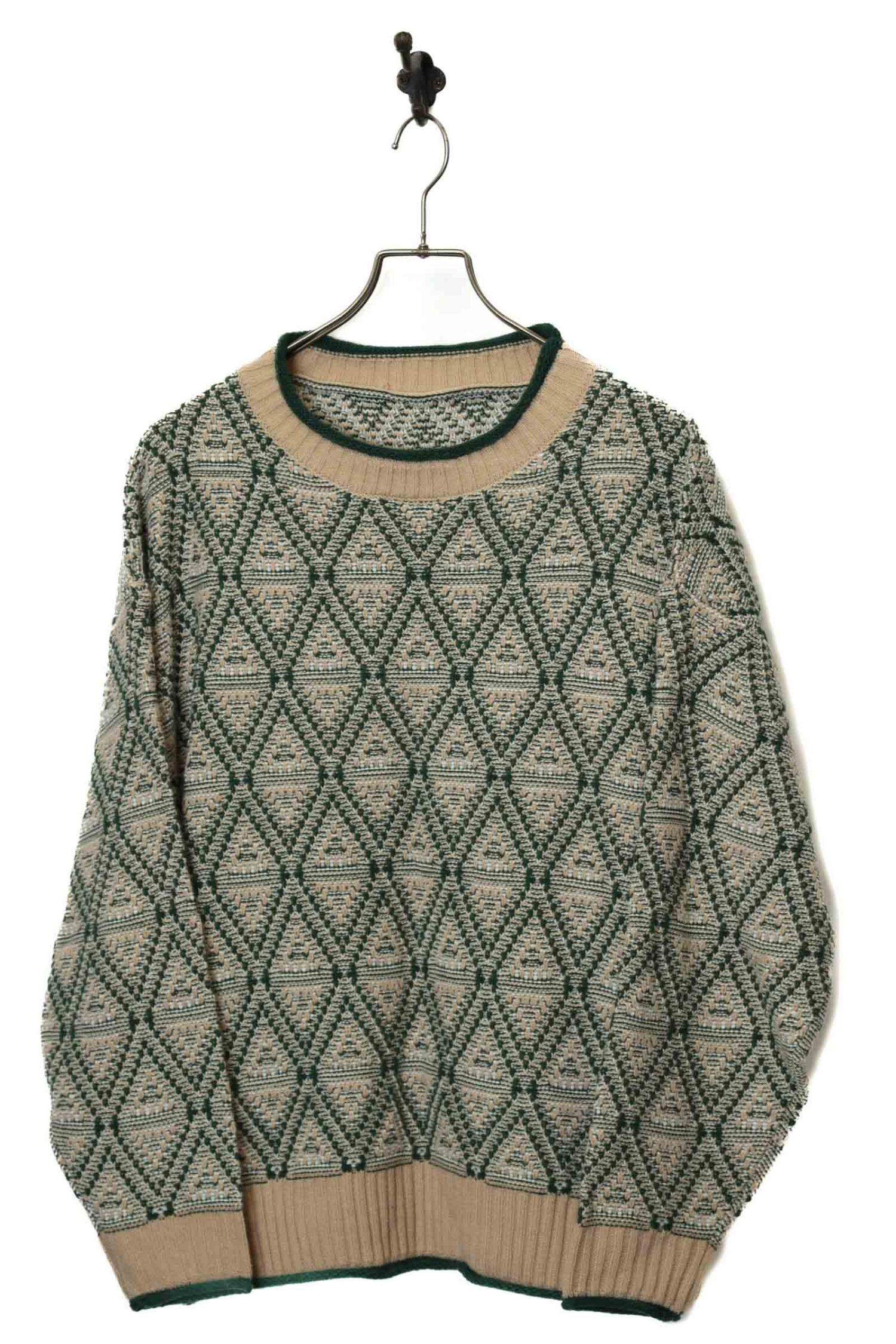 VINTAGE PATTERN KNITED SWEATER/L
