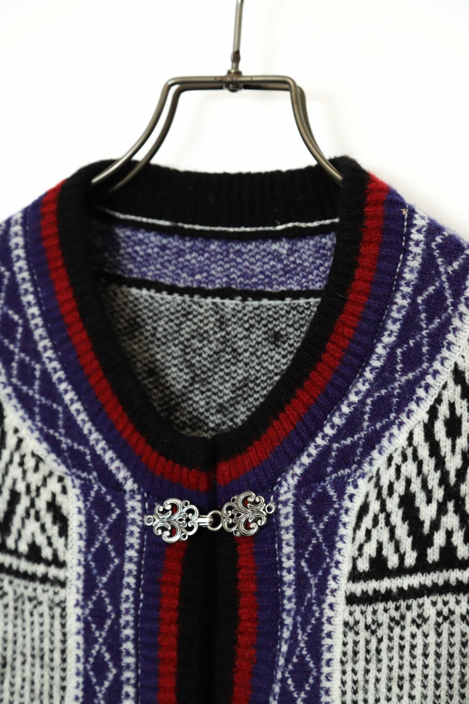 Alternative view of VINTAGE PATTERN KNITED CARDIGAN/XL