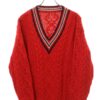 VINTAGE KNITTED V NECK SWEATER/L