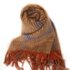 USED WOOL CASHMERE CHECK MUFFLER