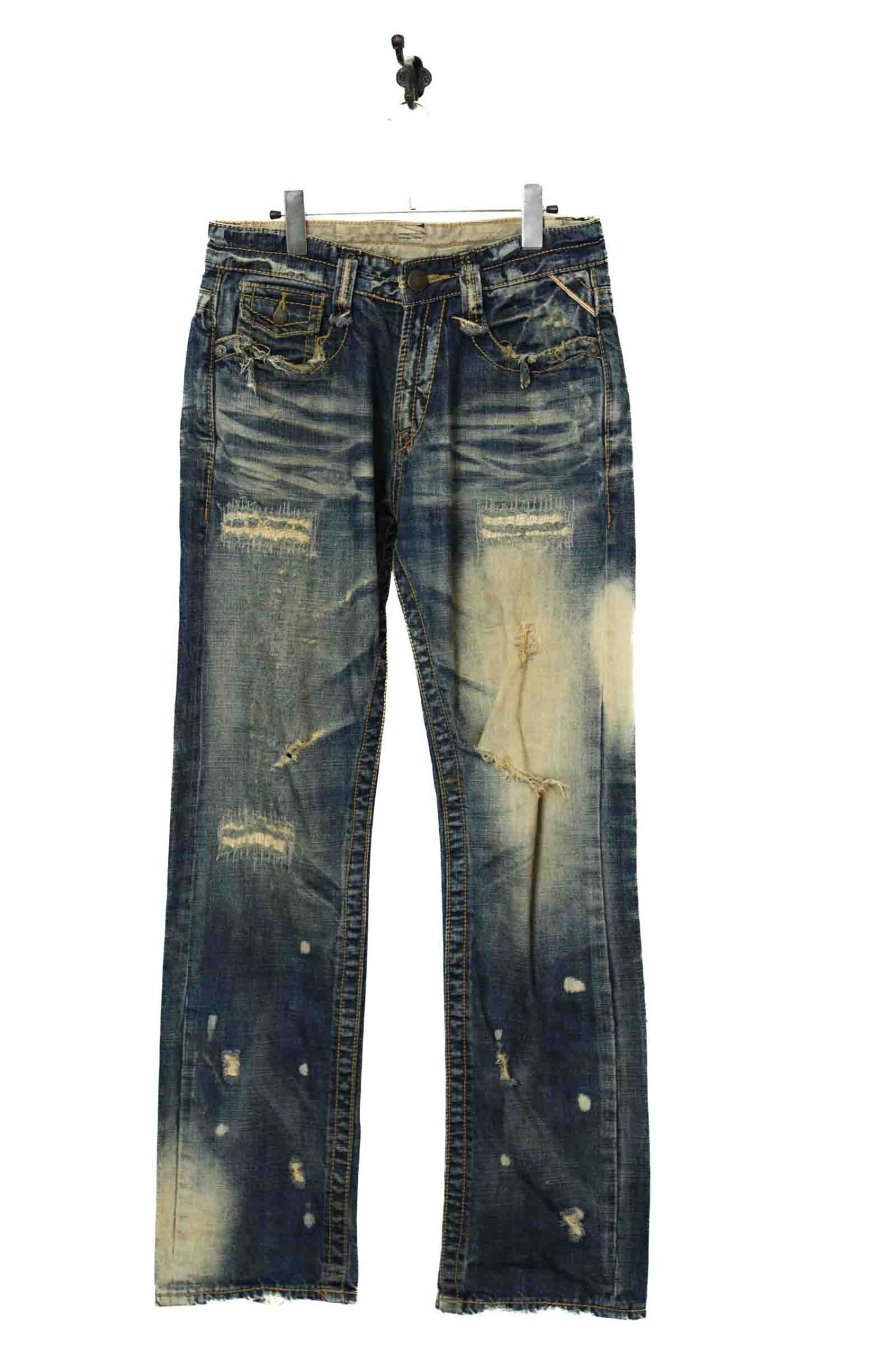 USED DAMAGE DENIM PANTS/W78