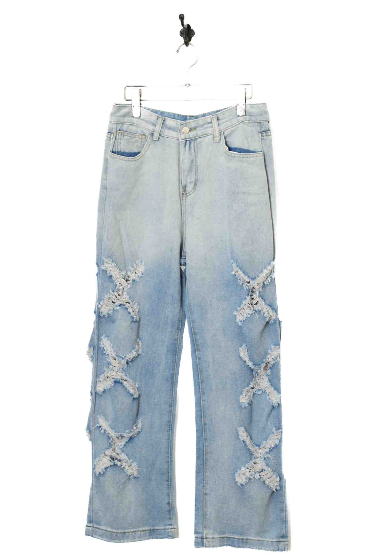 VINTAGE DAMEGE DENIM PANTS/W74
