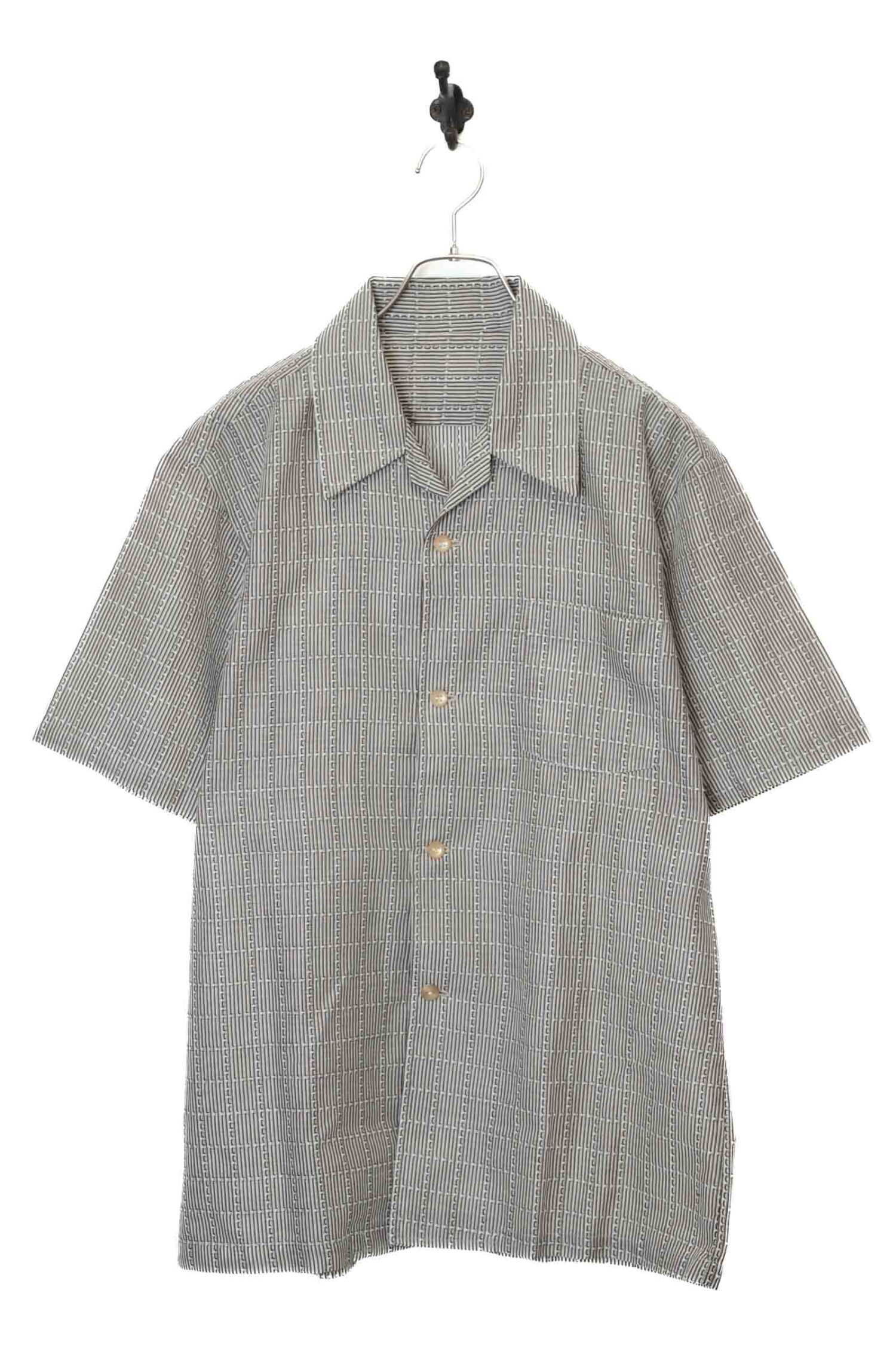 VINTAGE PRINTED OPEN COLLAR SHIRT/M