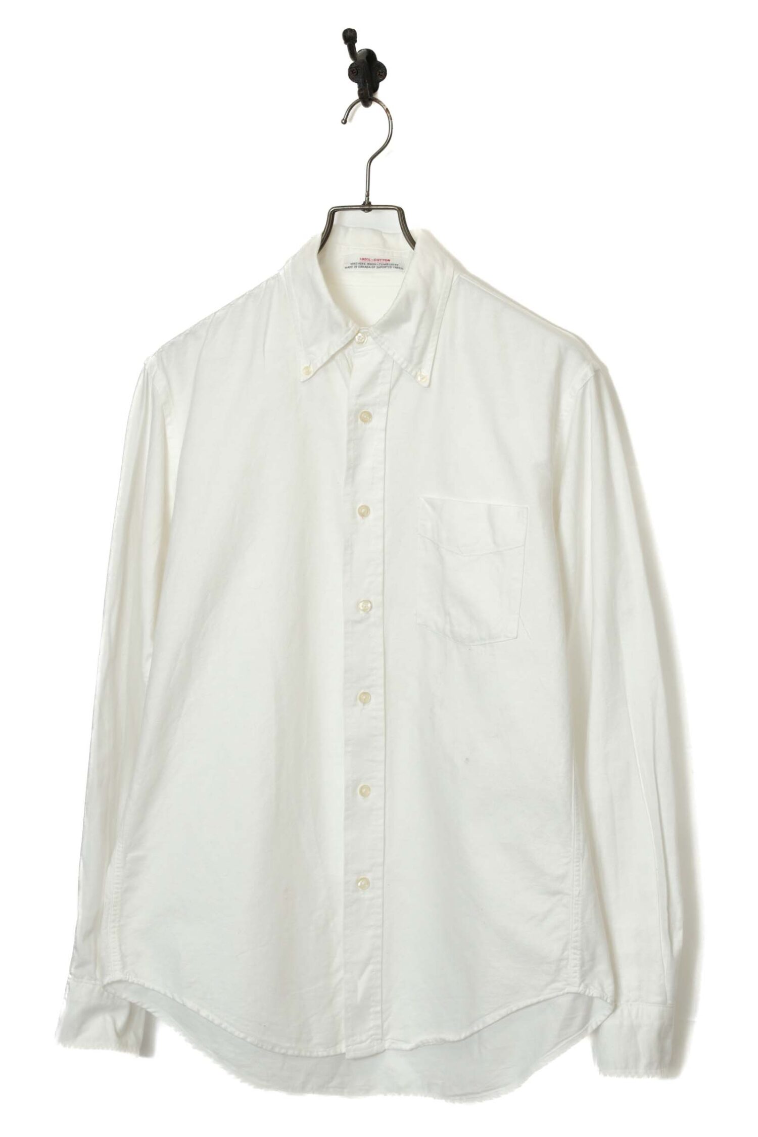 USED BUTTON DOWN WHITE SHIRT/MADE IN CANADA/M