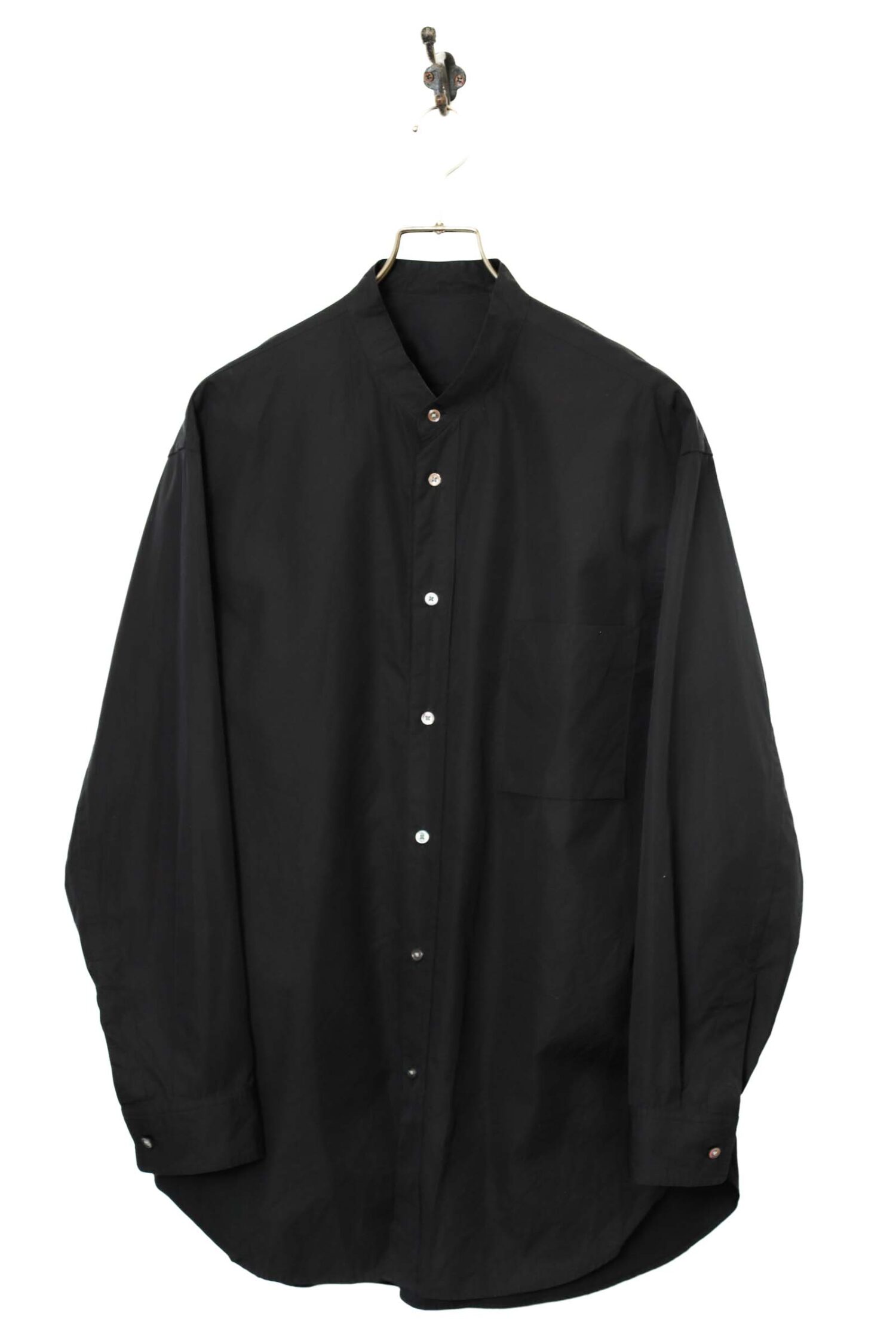 VINTAGE STAND COLLAR SHIRT/BLACK/XL