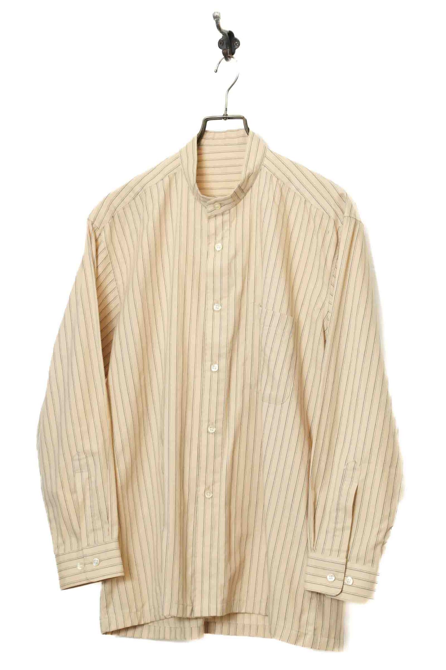 VINTAGE STRIPED STAND COLLAR SHIRT/XL