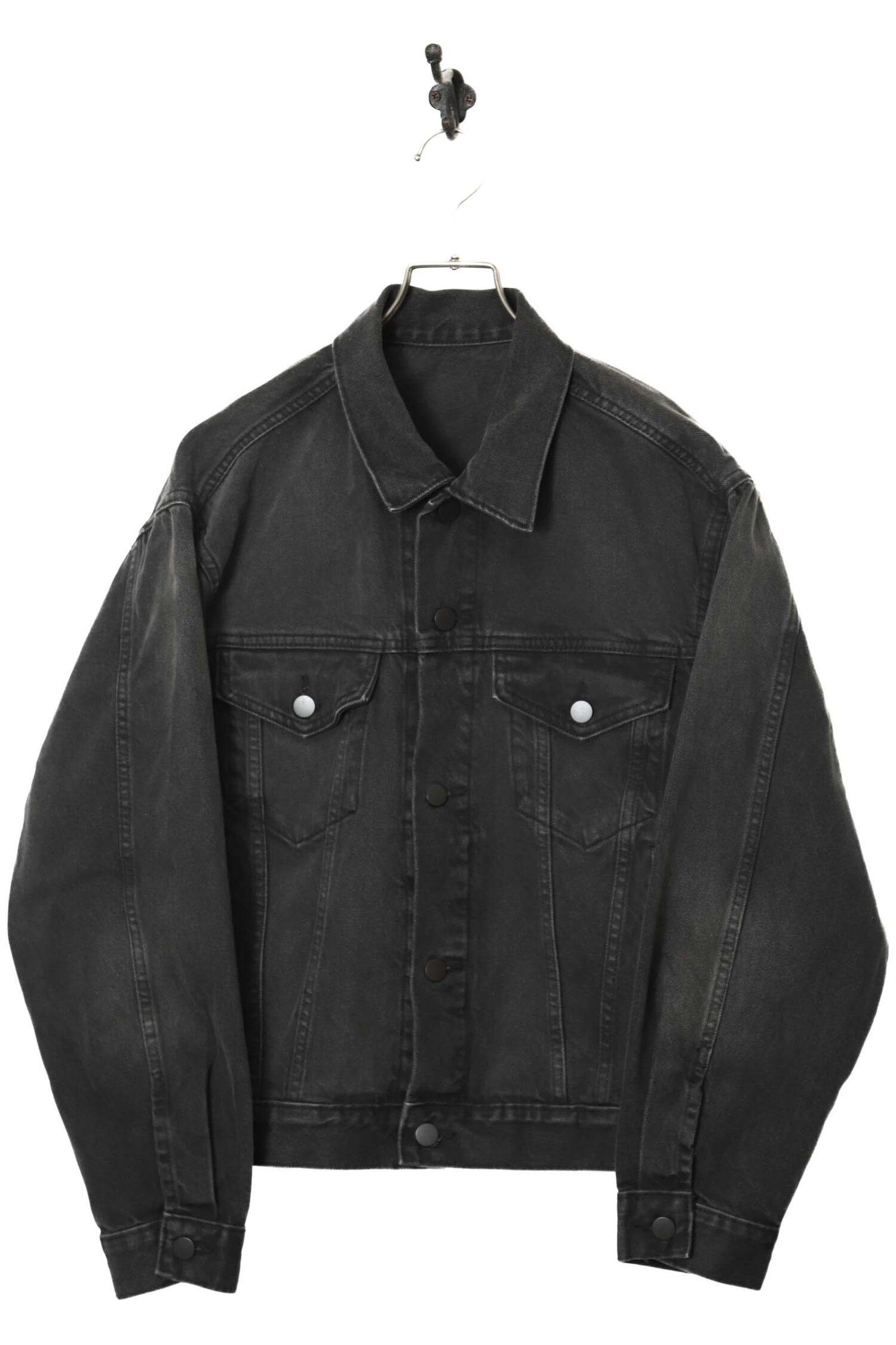 VINTAGE BLACK DENIM JACKET/L