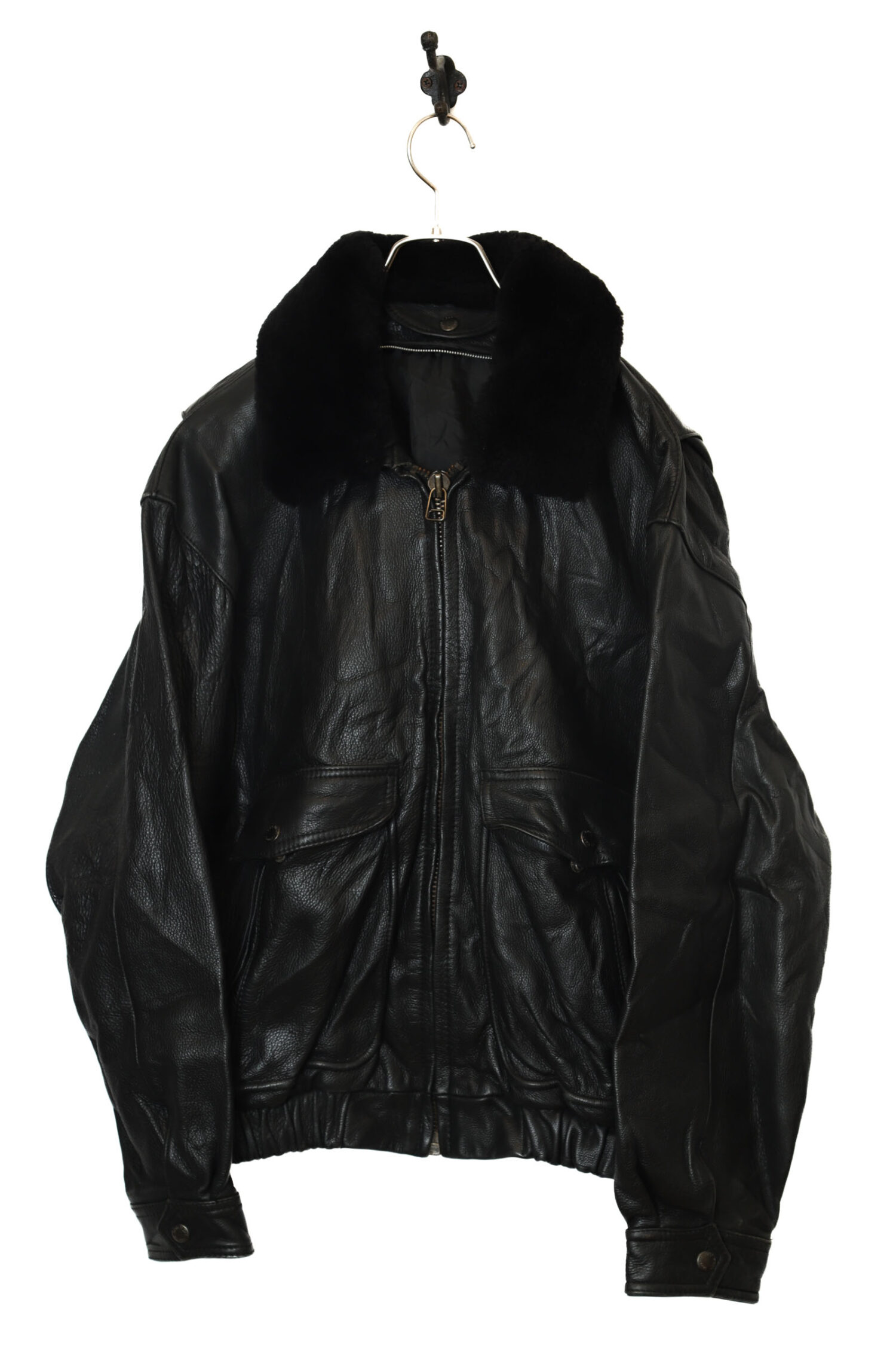 VINTAGE SHEEP LEATHER BOMBER JACKET/L