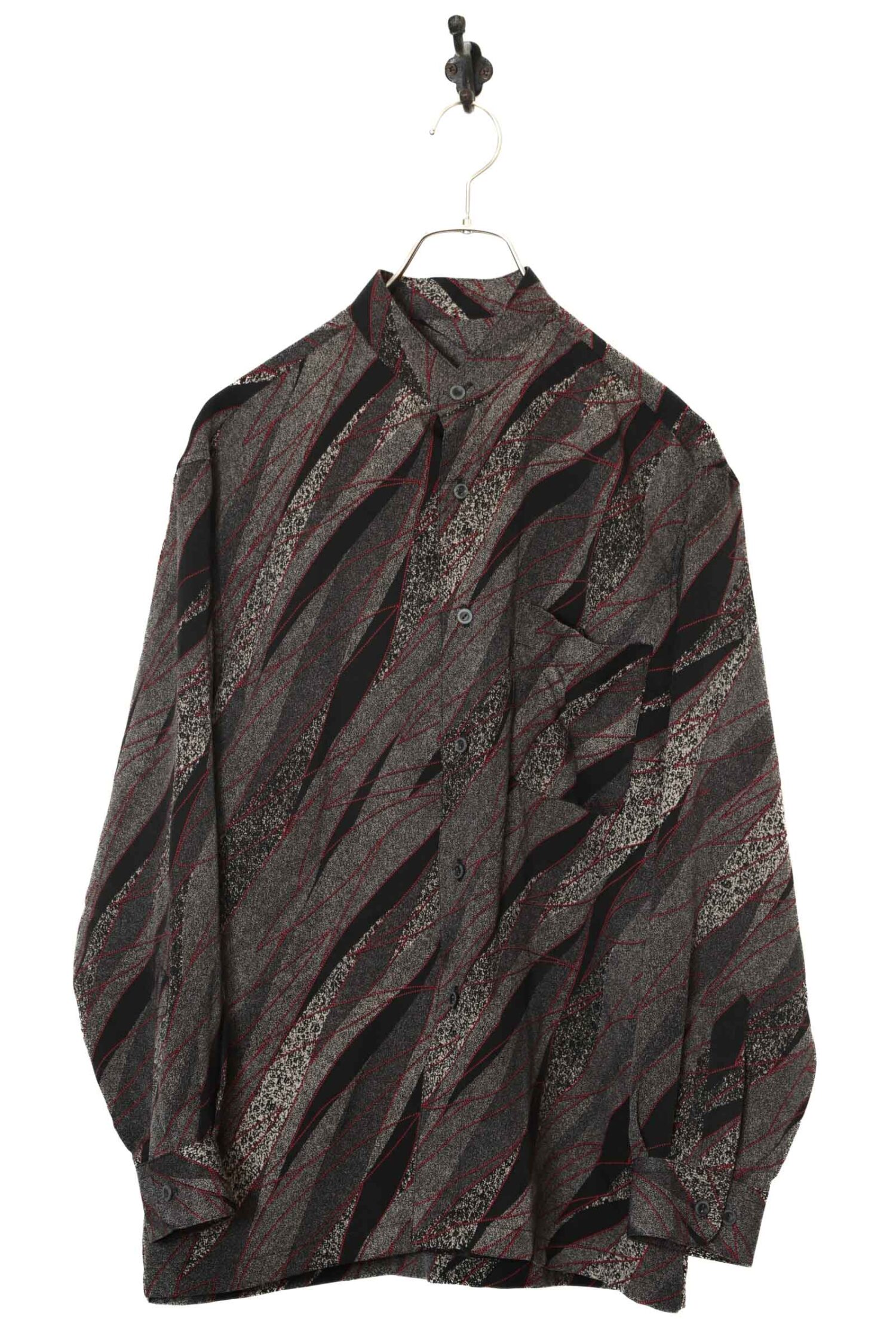 VINTAGE COLLARLESS PRINTED SHIRT/M