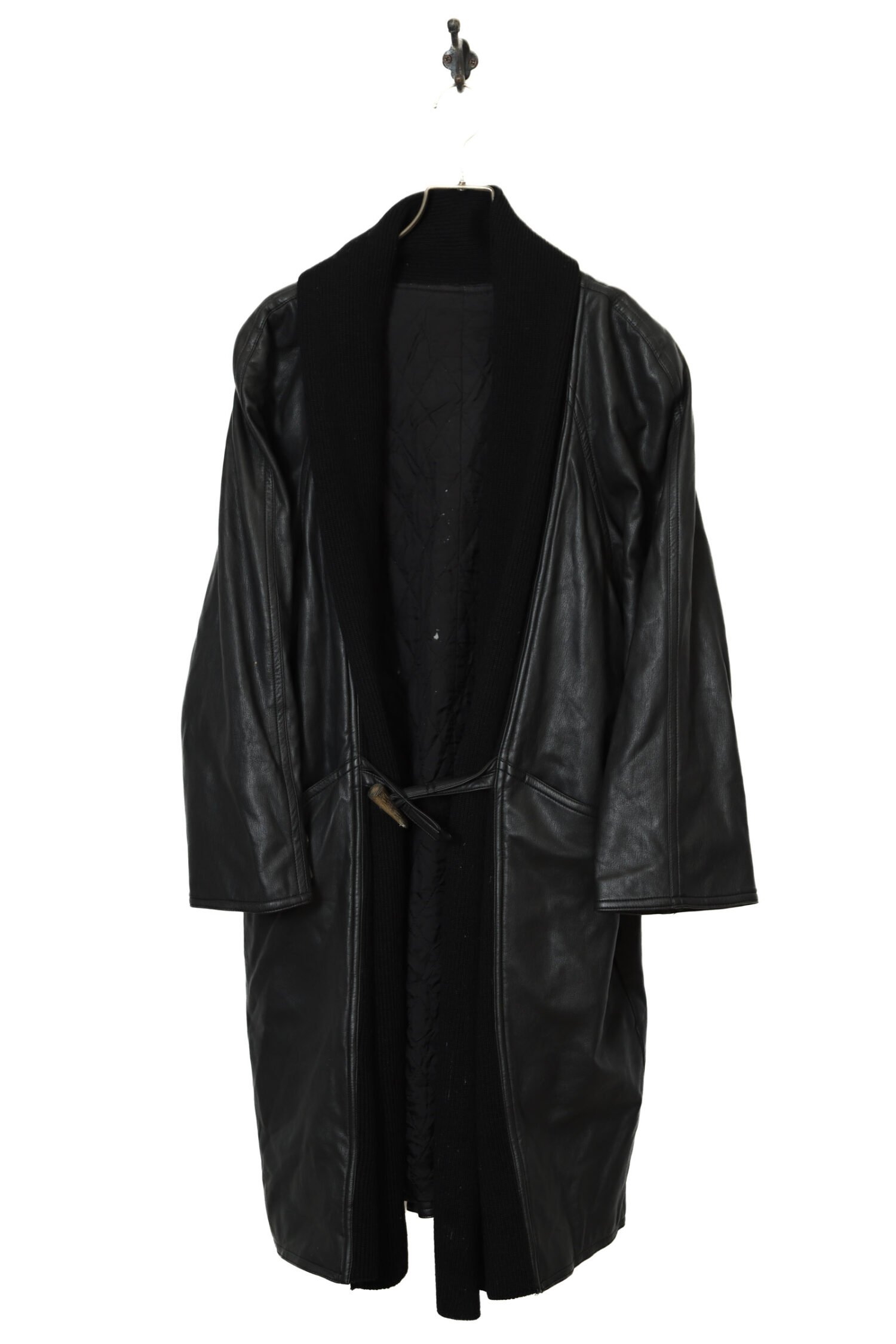 VINTAGE FAKE LEATHER GOWN COAT/XL