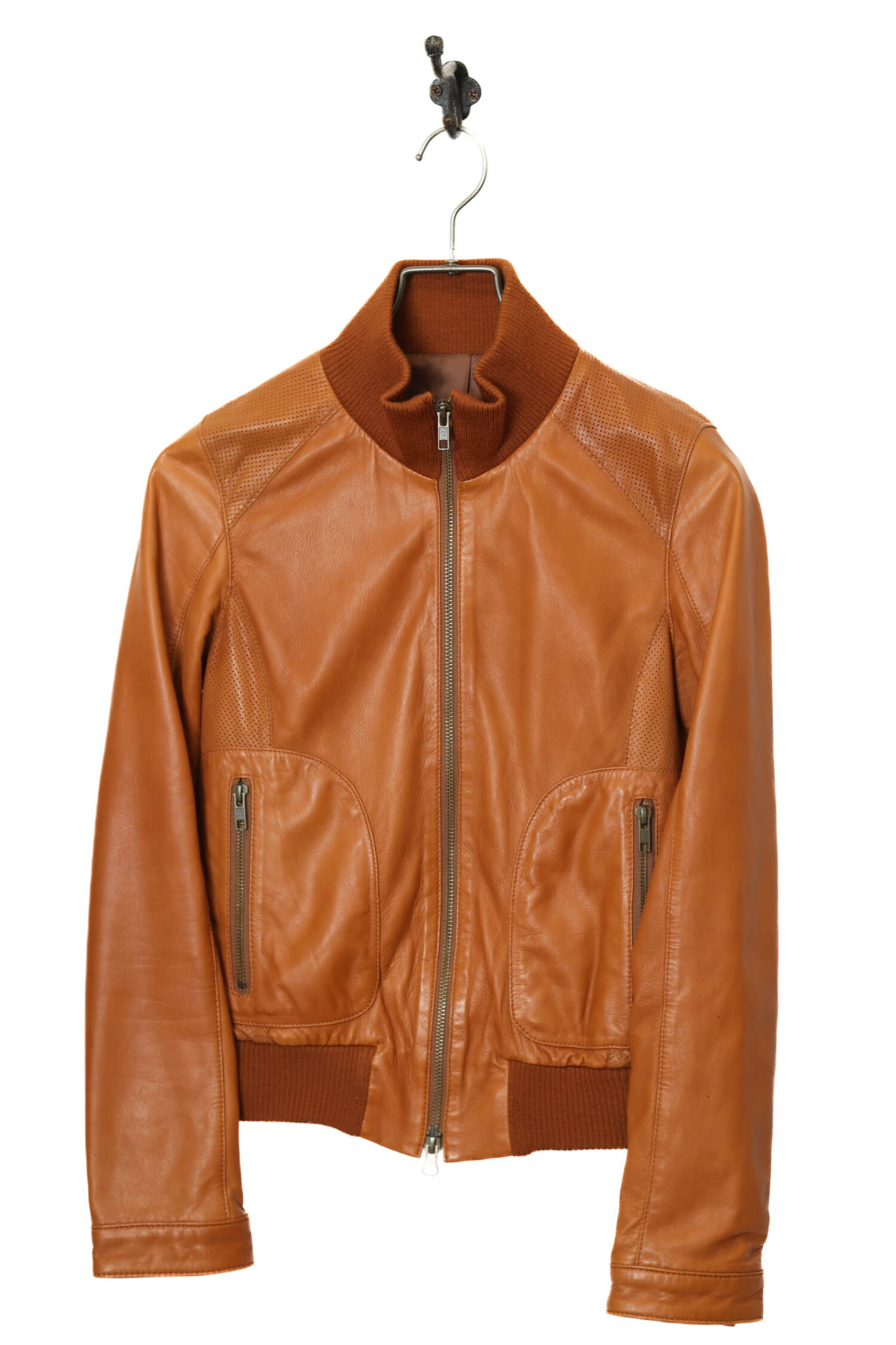 VINTAGE LEATHER BOMBER JACKET/XS