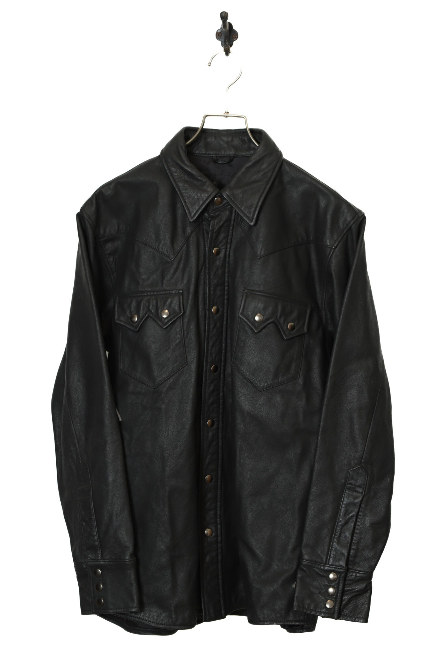 VINTAGE COW LEATHER SHIRT/M