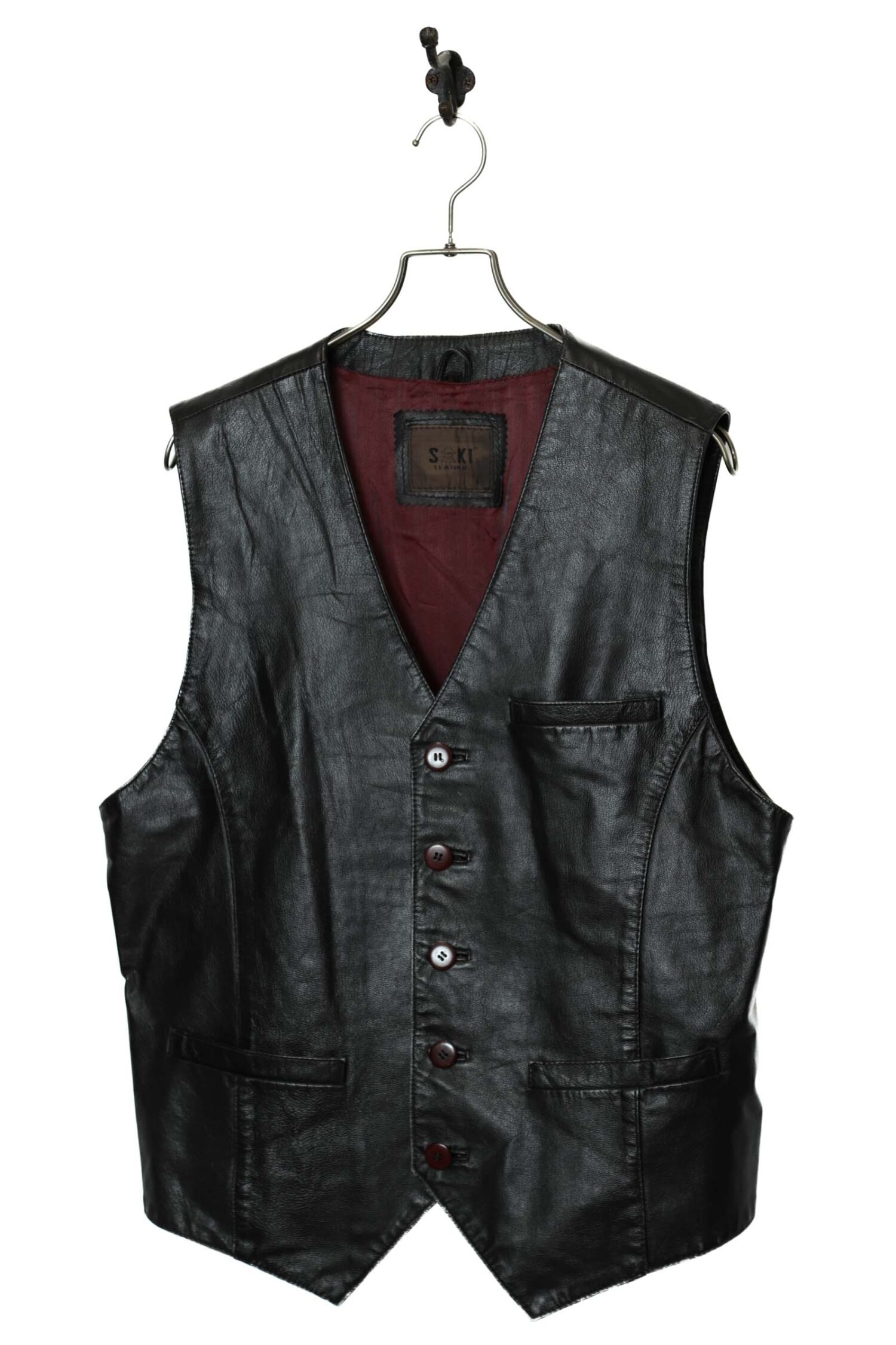 VINTAGE LEATHER VEST/XL