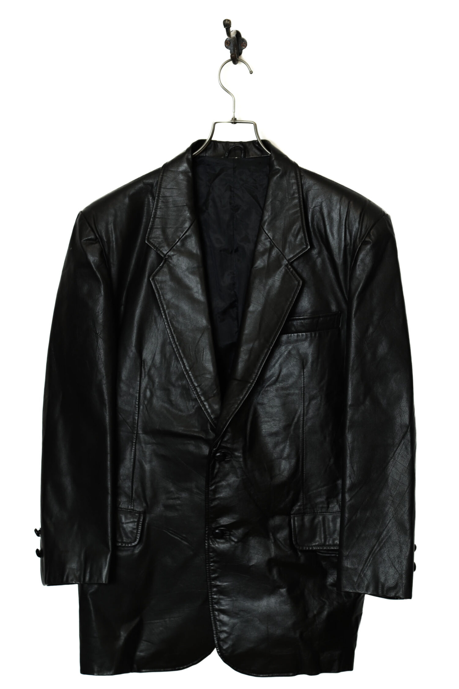 VINTAGE COW LEATHER TAILORED JACKET/L