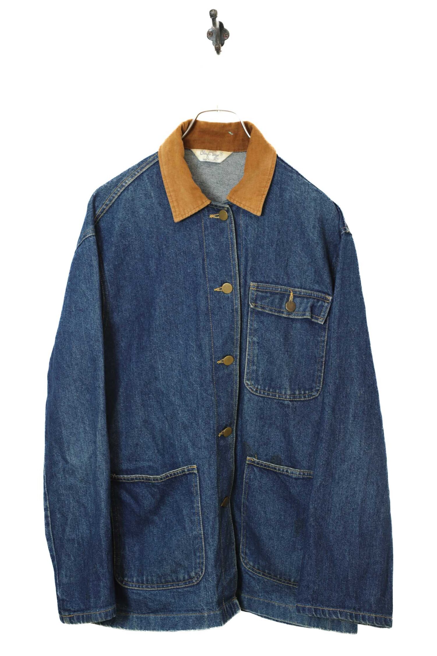 USED DENIM COVERALL JACKET/MADE IN USA/L