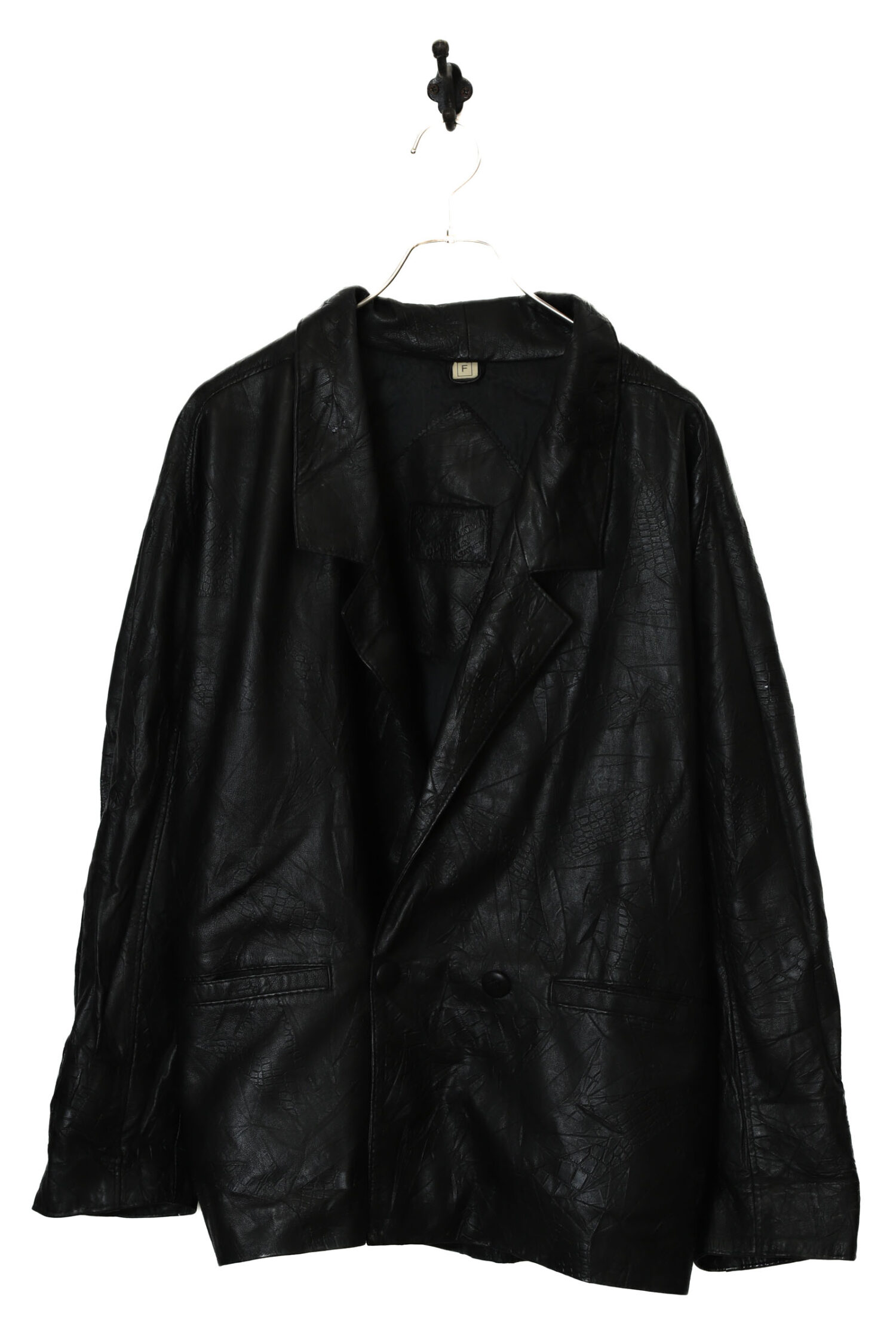 USED VERA PELLE LEATHER JACKET/MADE IN ITALY/XL