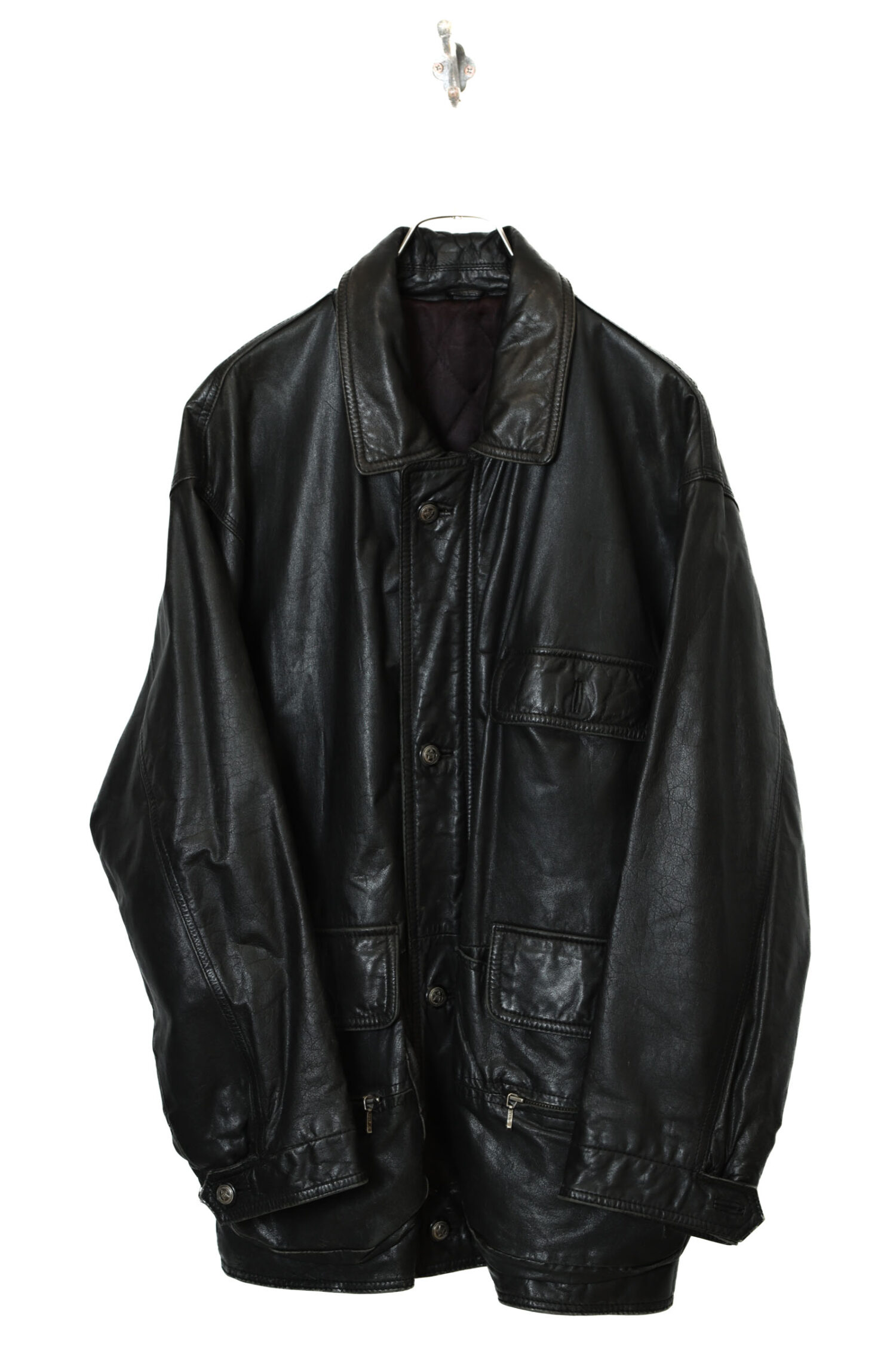 VINTAGE COW LEATHER JACKET/XL