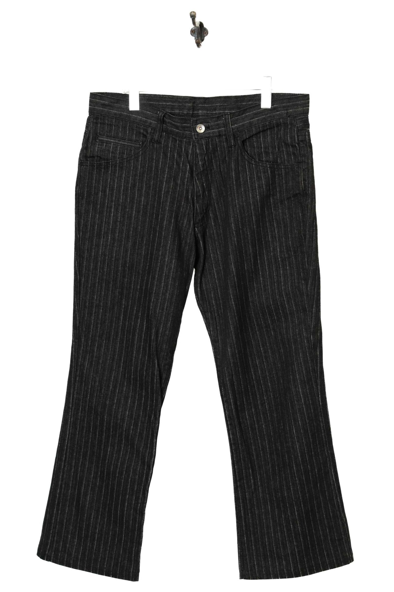 USED STRIPE FLARE DENIM PANTS/W88