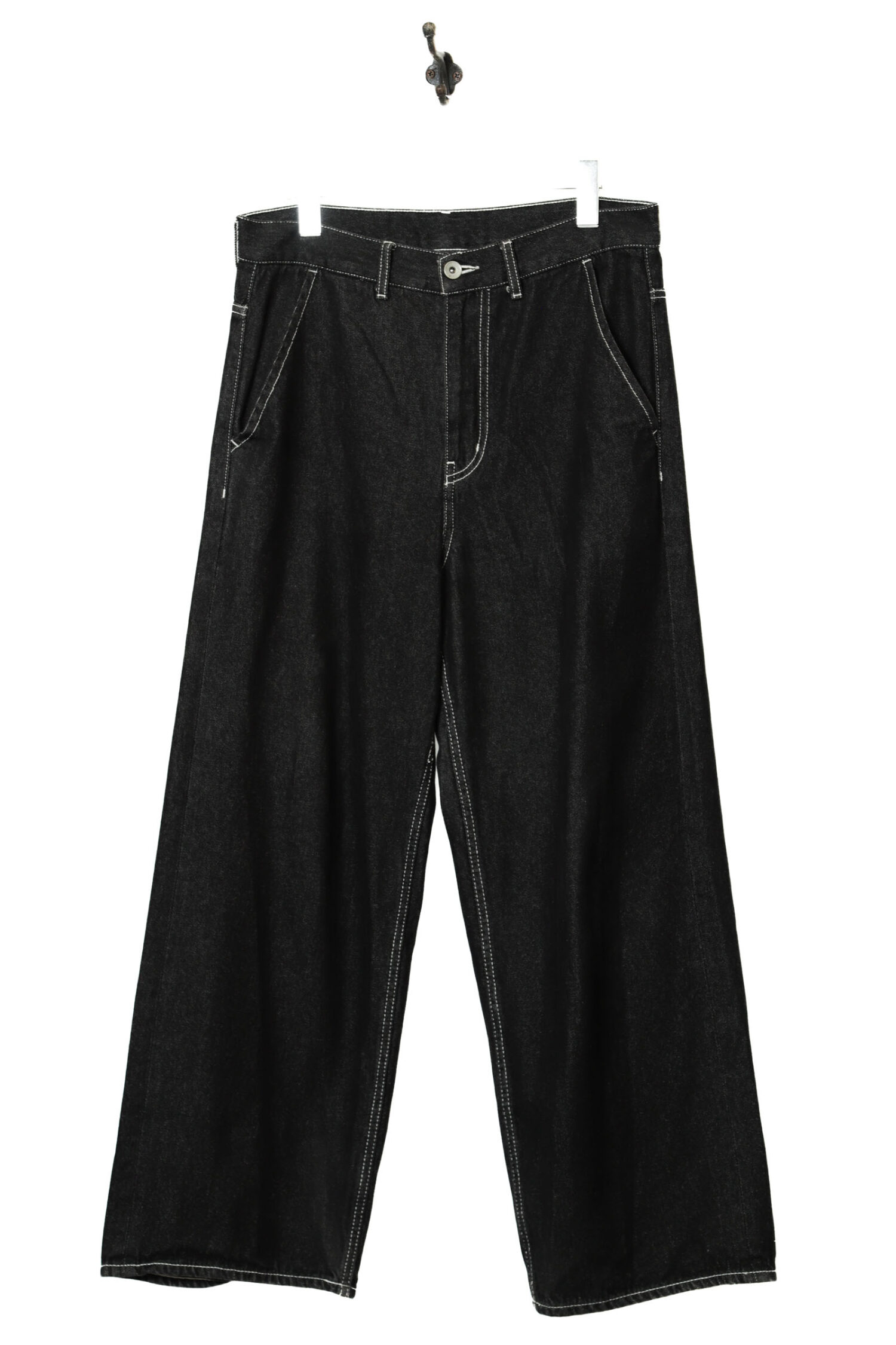 VINTAGE BLACK DENIM PANTS/W80