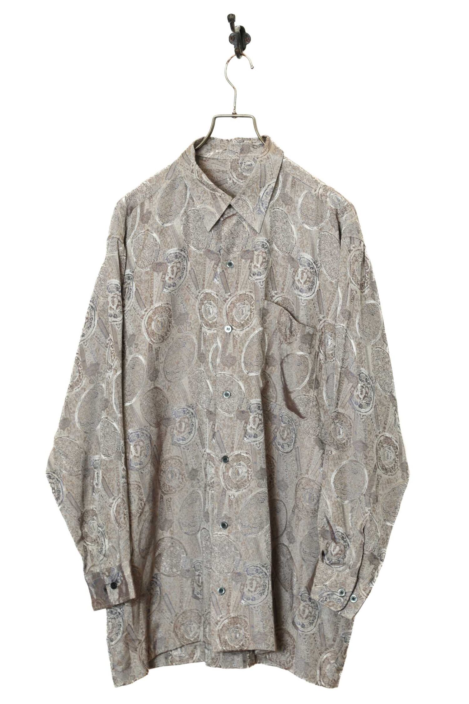 VINTAGE JACQUARD PATTERN SHIRT/XL