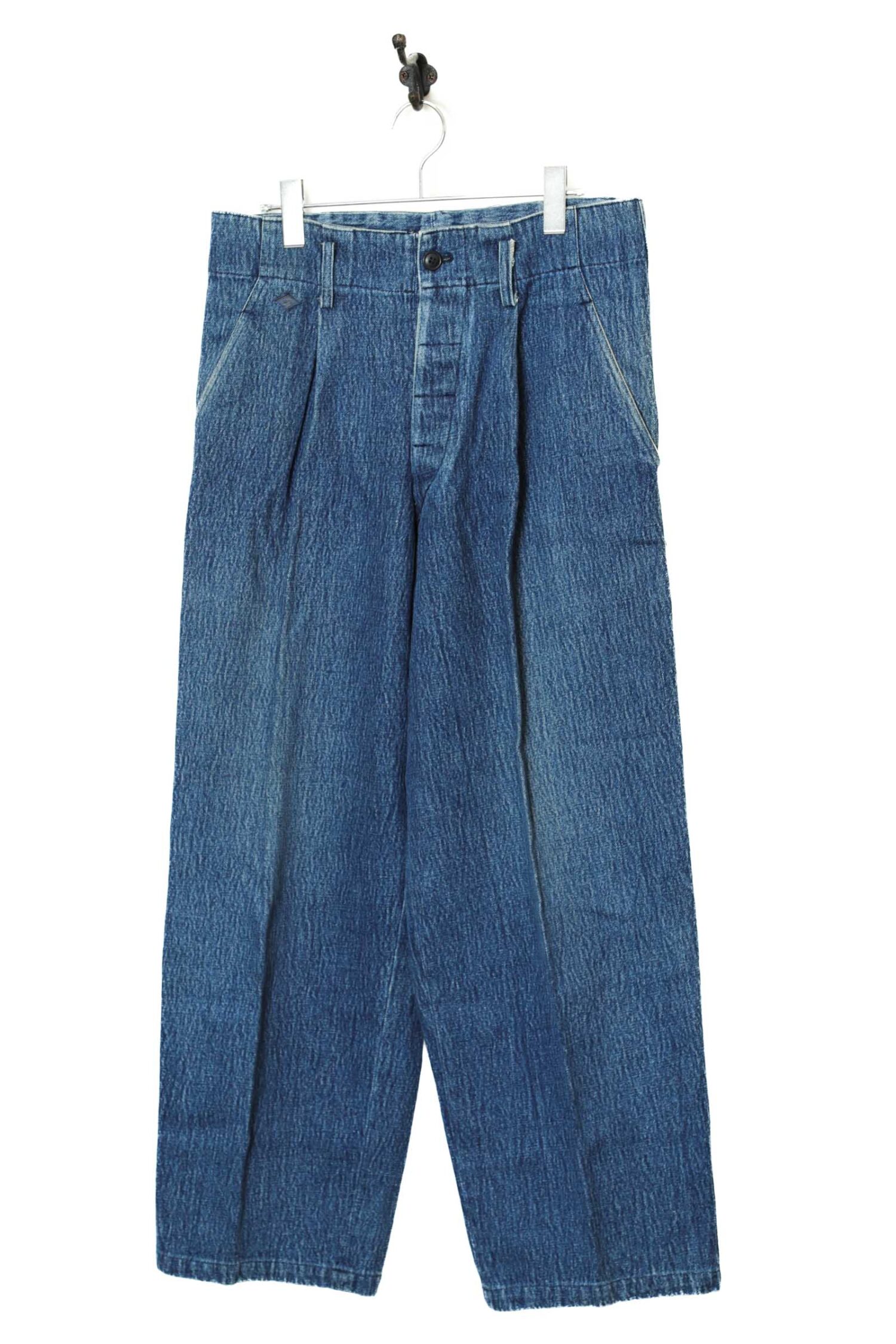 VINTAGE PLEATED DENIM PANTS/W80