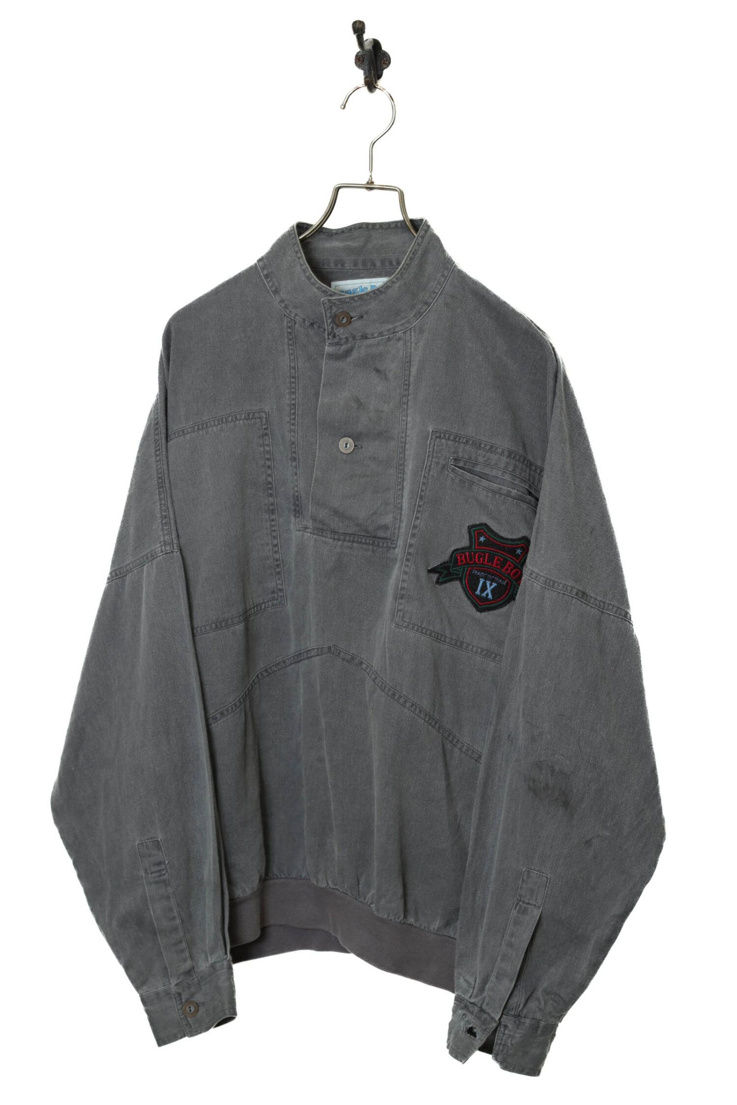 VINTAGE STAND COLLAR PULL-OVER SHIRT/XL