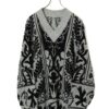 VINTAGE JACQUARD PATTERN KNITED SWEATER/XL