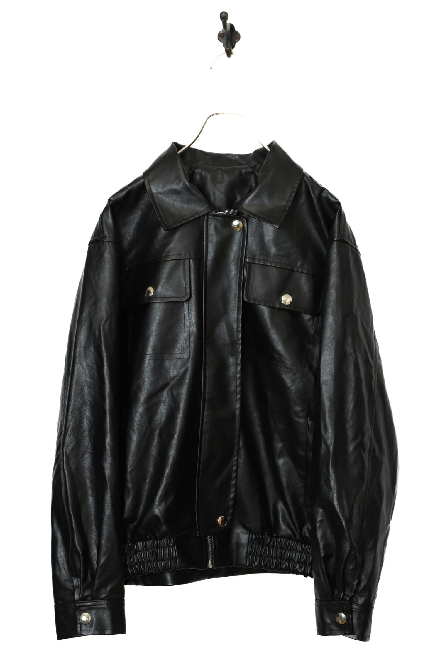 VINTAGE FAKE LEATHER JACKET/L
