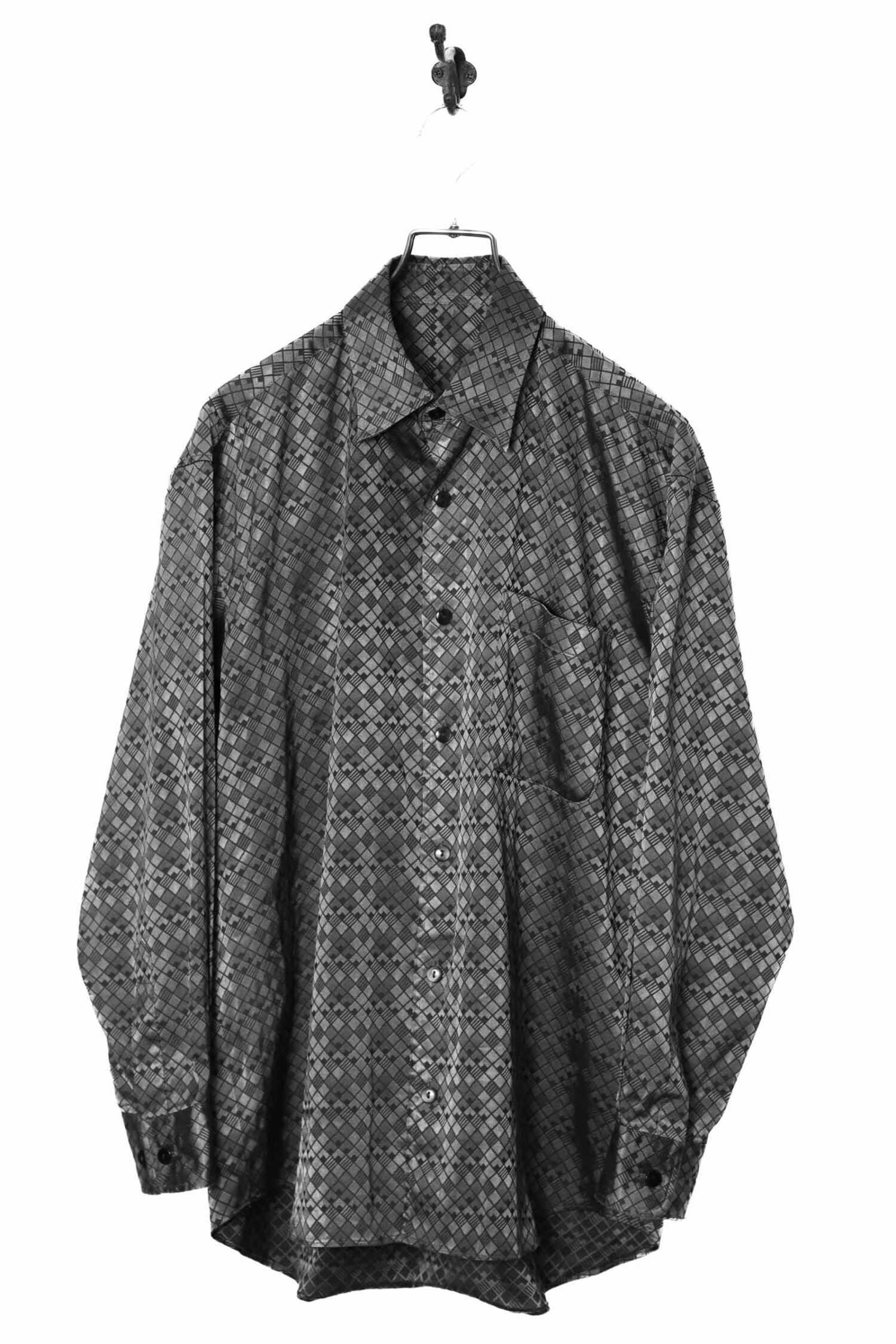 VINTAGE JACQUARD PATTERN SHIRT/XL