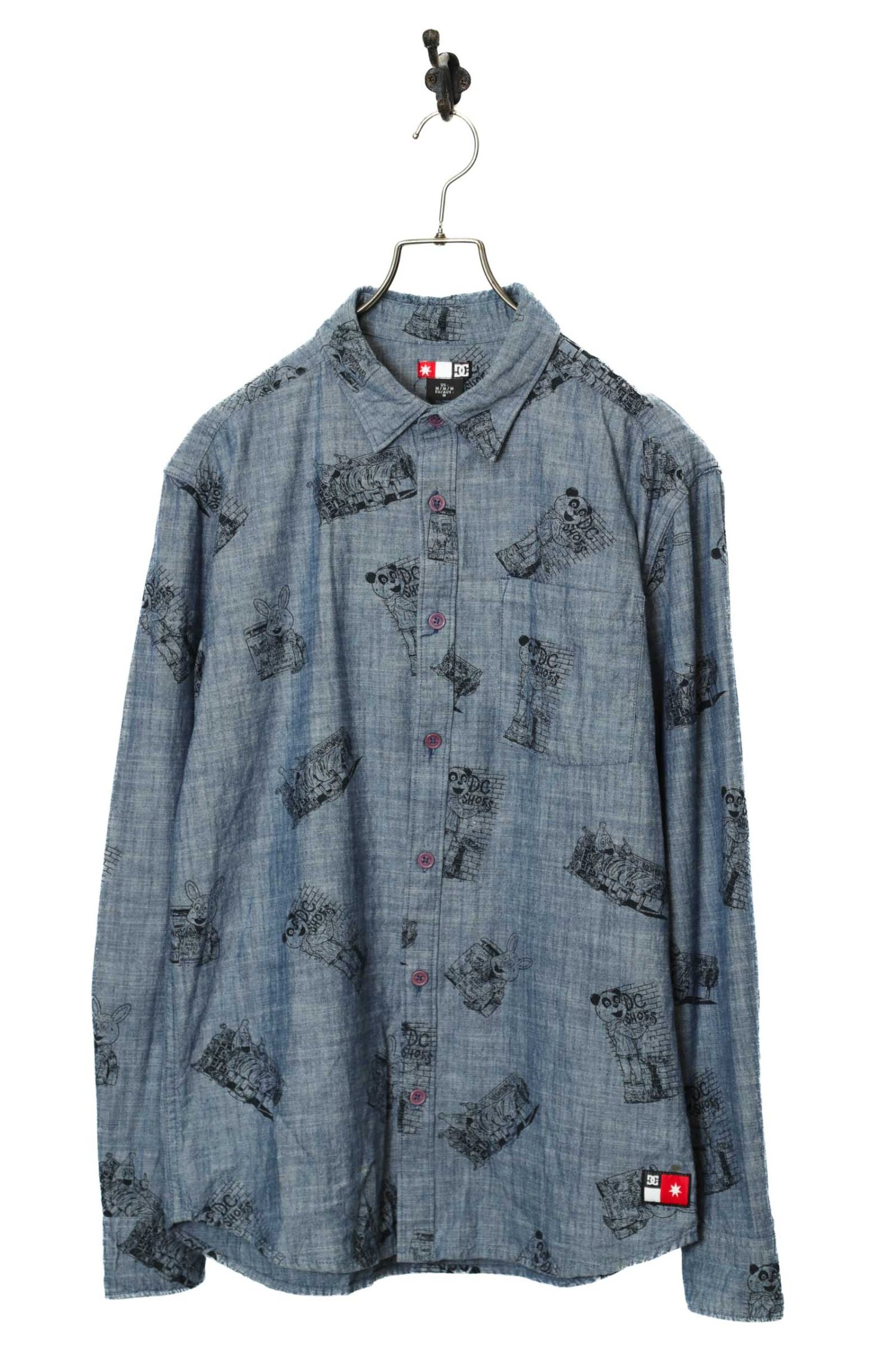 USED PRINTED SHIRT/DC SHOE/M
