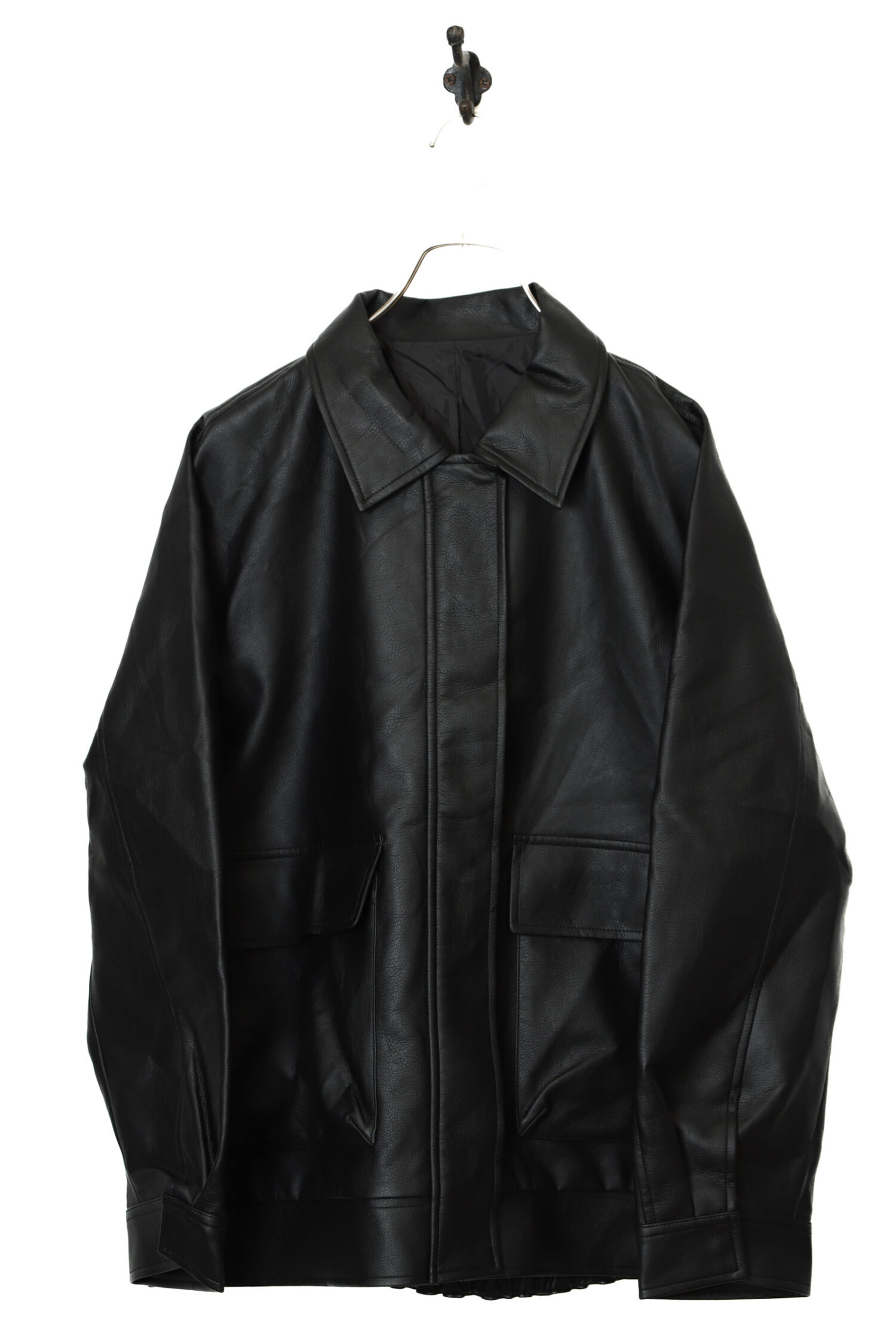 VINTAGE FAKE LEATHER JACKET/L