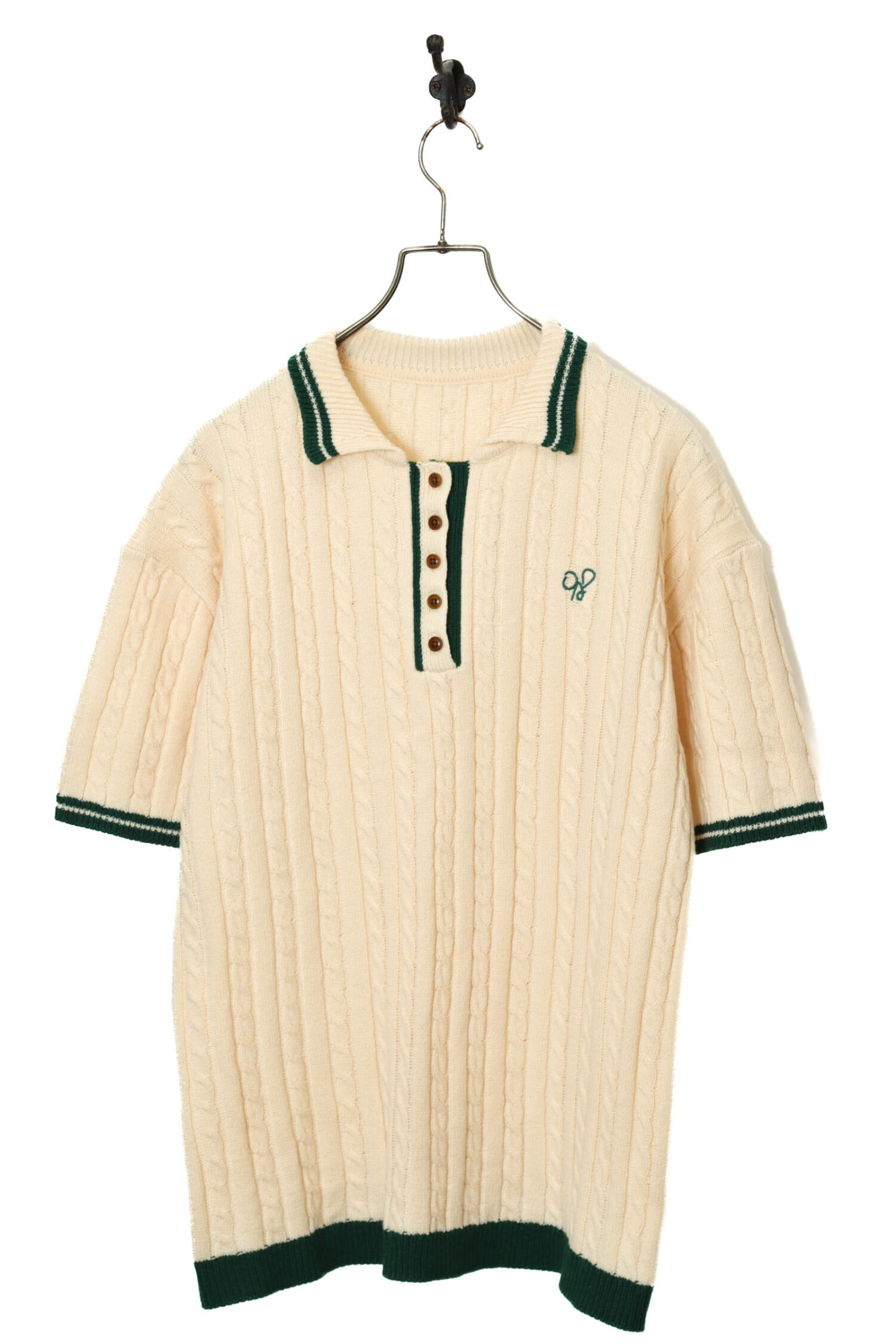 VINTAGE KNITED POLO-SHIRT/M