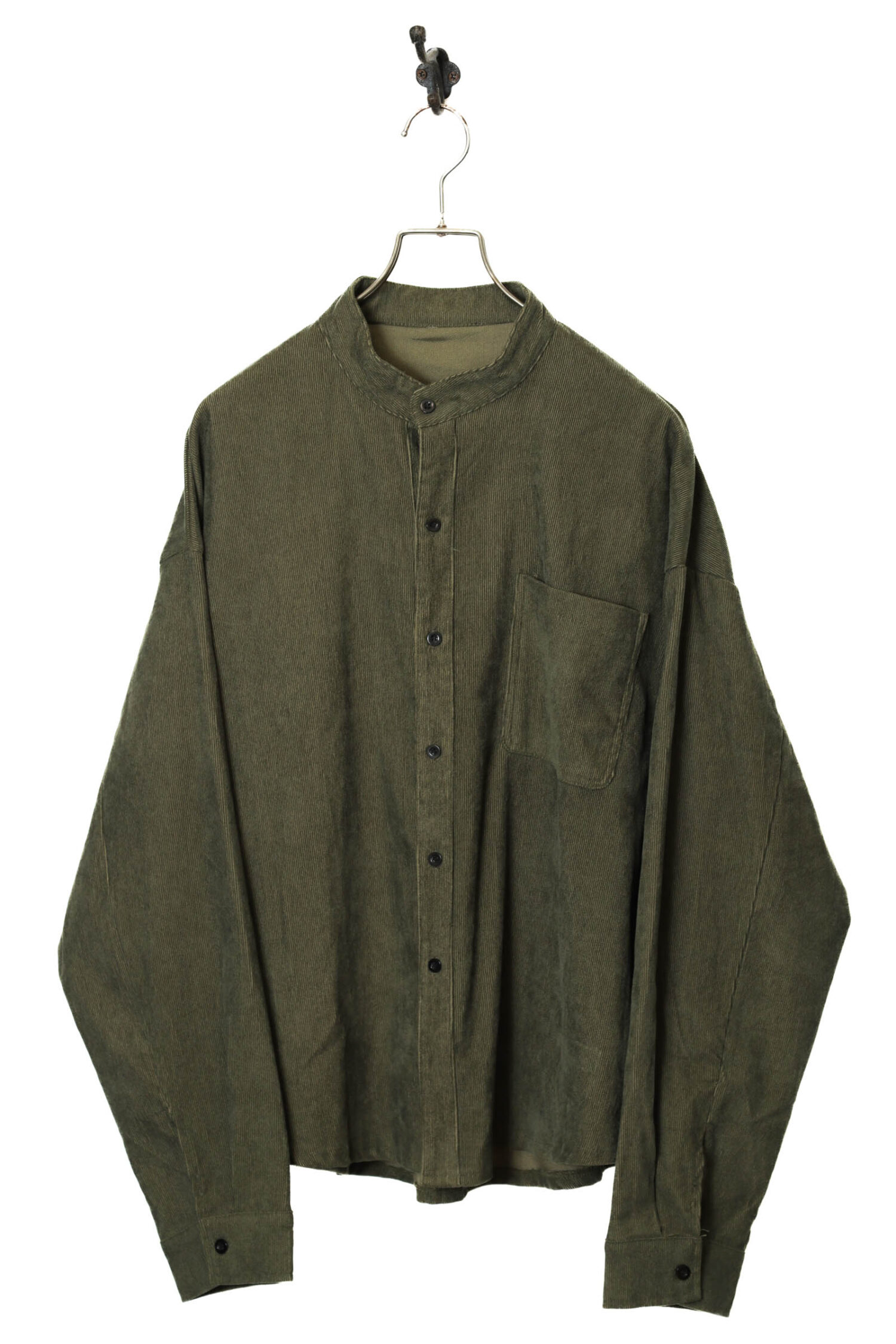 VINTAGE STAND COLLAR CORDUROY SHIRT/XL
