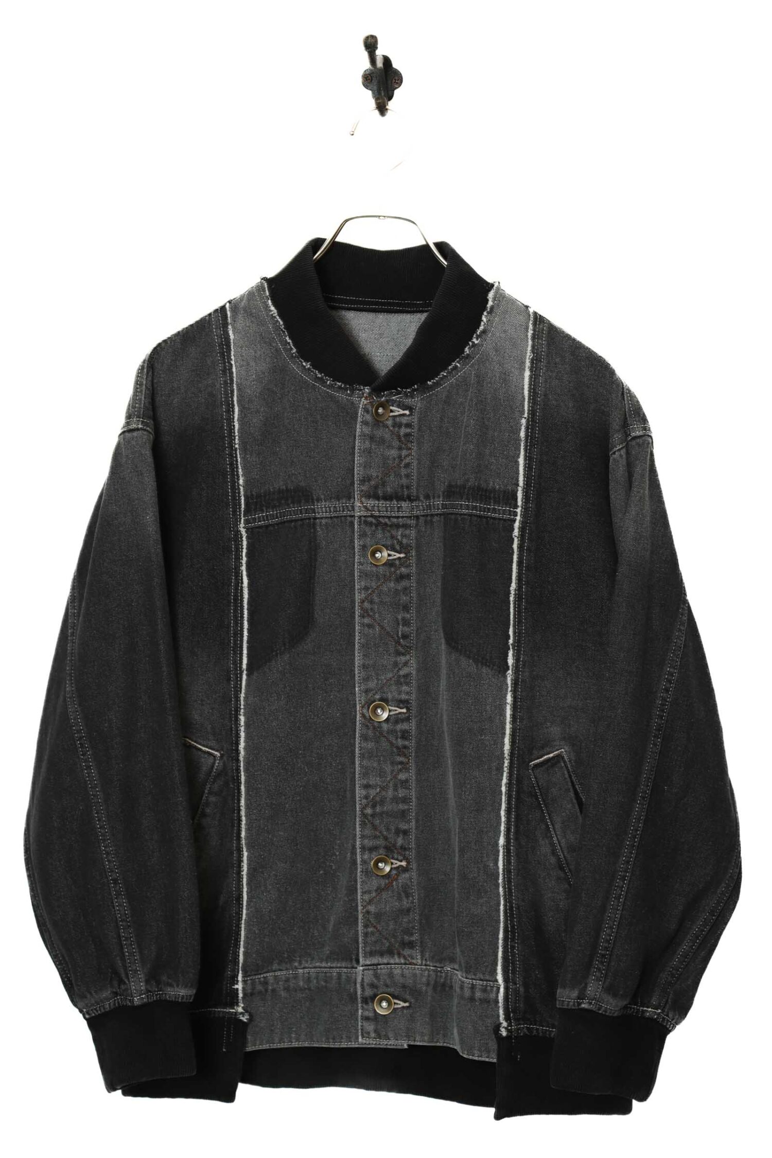 VINTAGE CUT-OFF DENIM BOMBER JACKET/XL