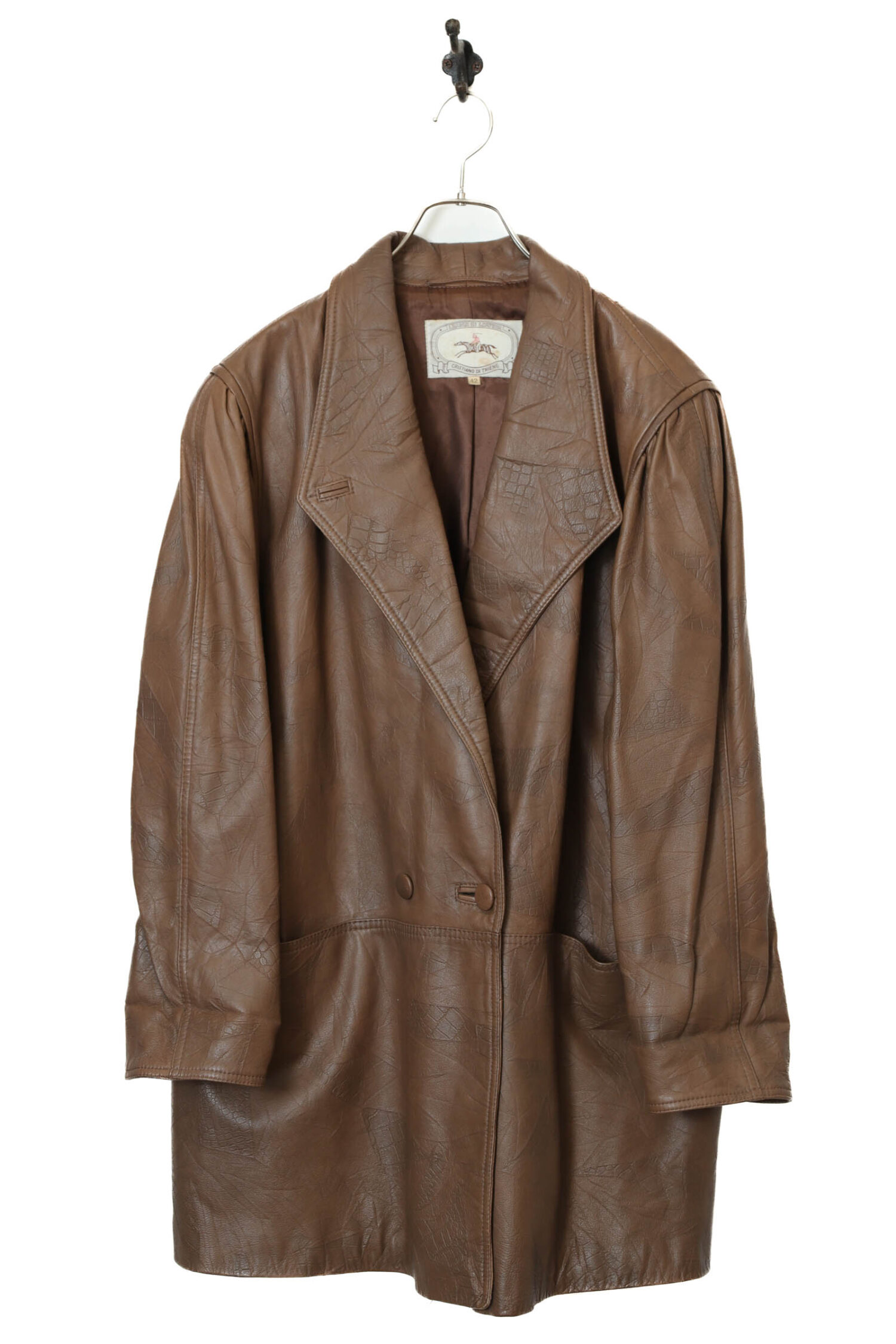 USED CRISTIANO DI THIENE LEATHER JACKET/MADE IN ITALY/XL