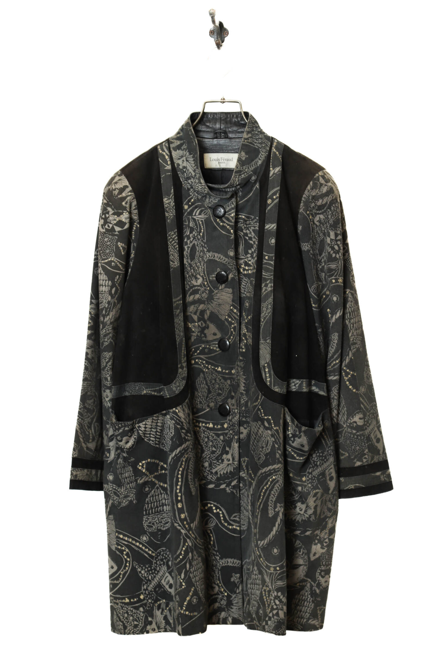 USED PRINTED KANGAROO LEATHER COAT/M