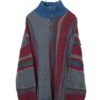 VINTAGE 3D HALF ZIP KNITTED SWEATER/XL