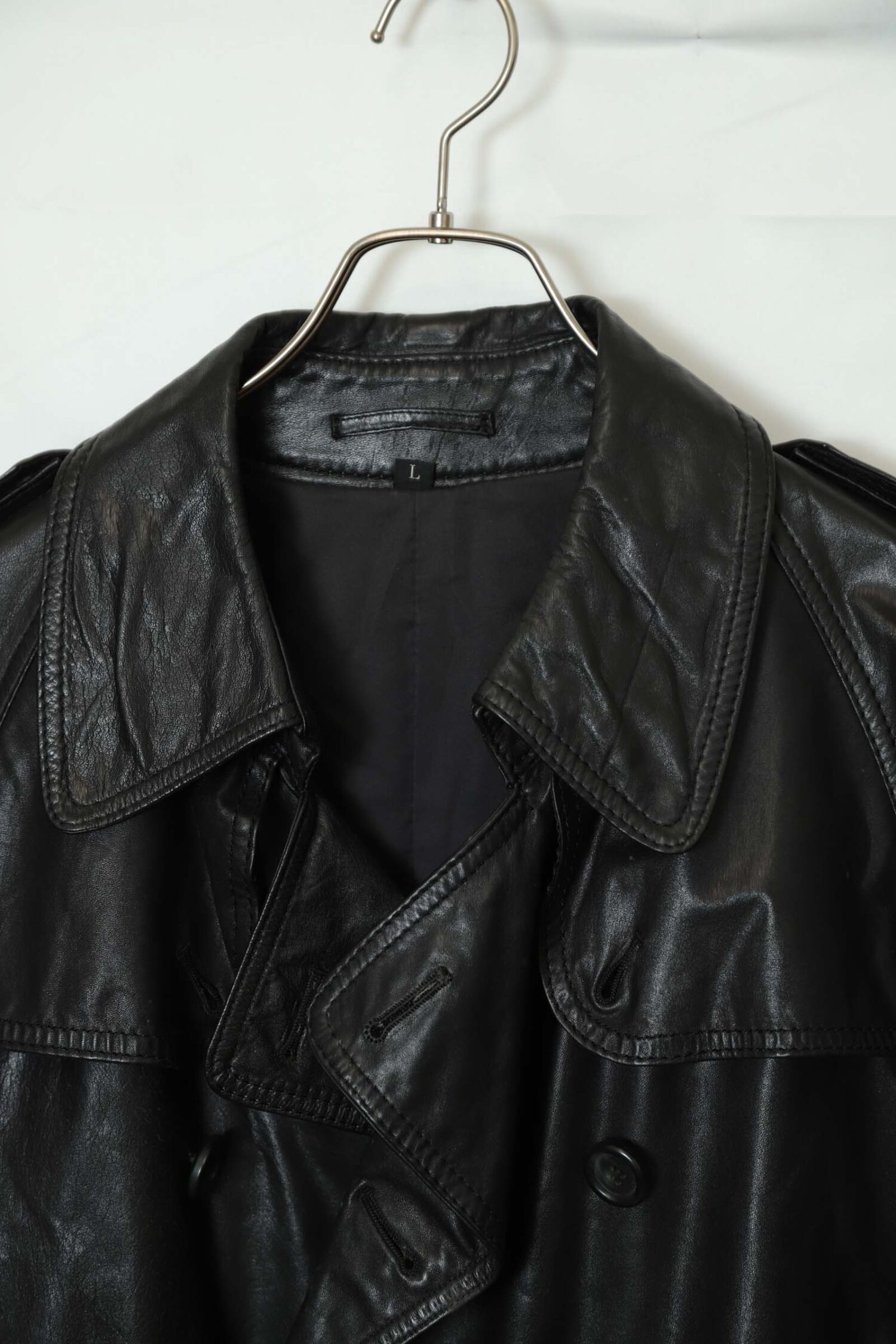 Alternative view of VINTAGE COW LEATHER COAT/M