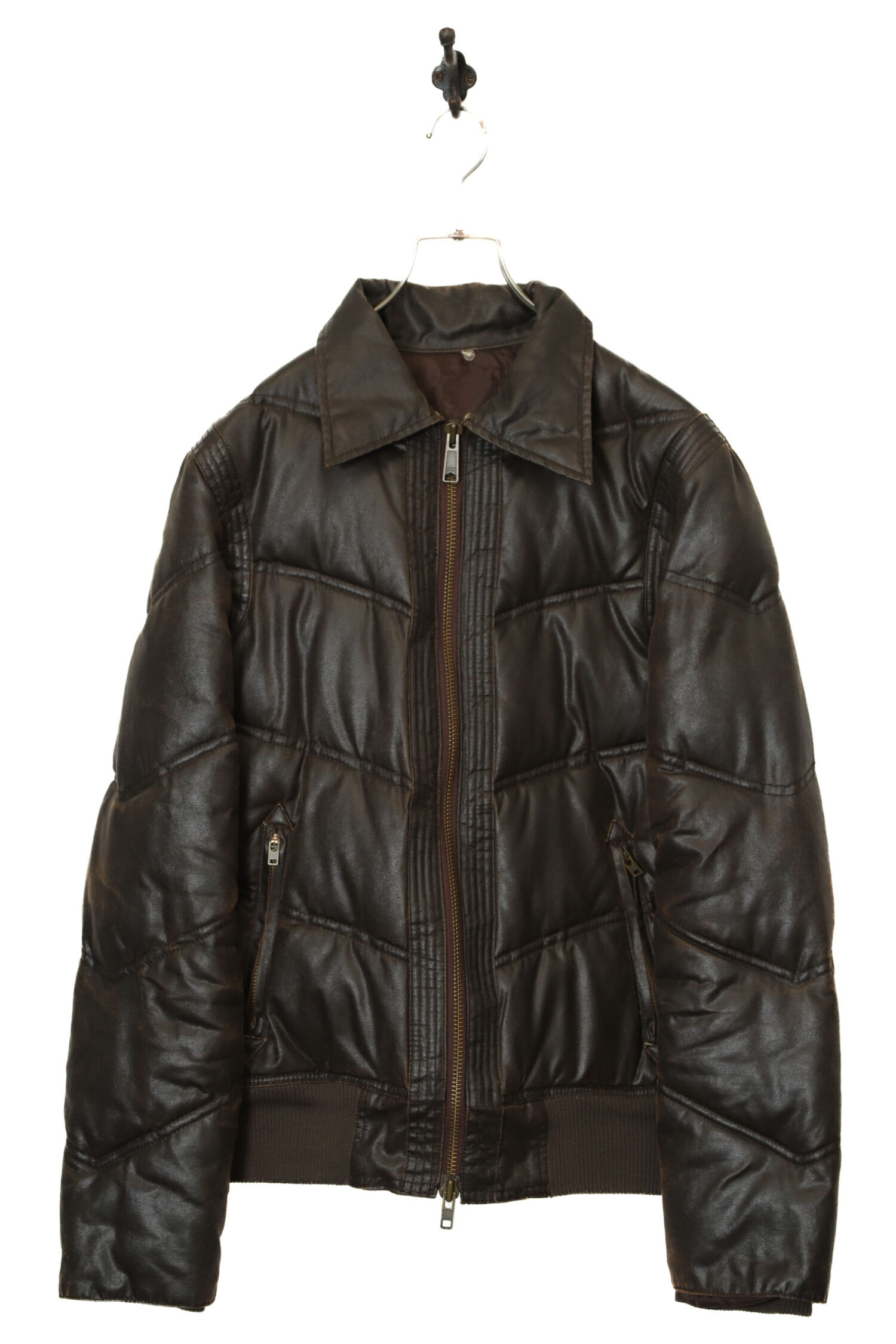 VINTAGE LEATHER DOWN JACKET/M