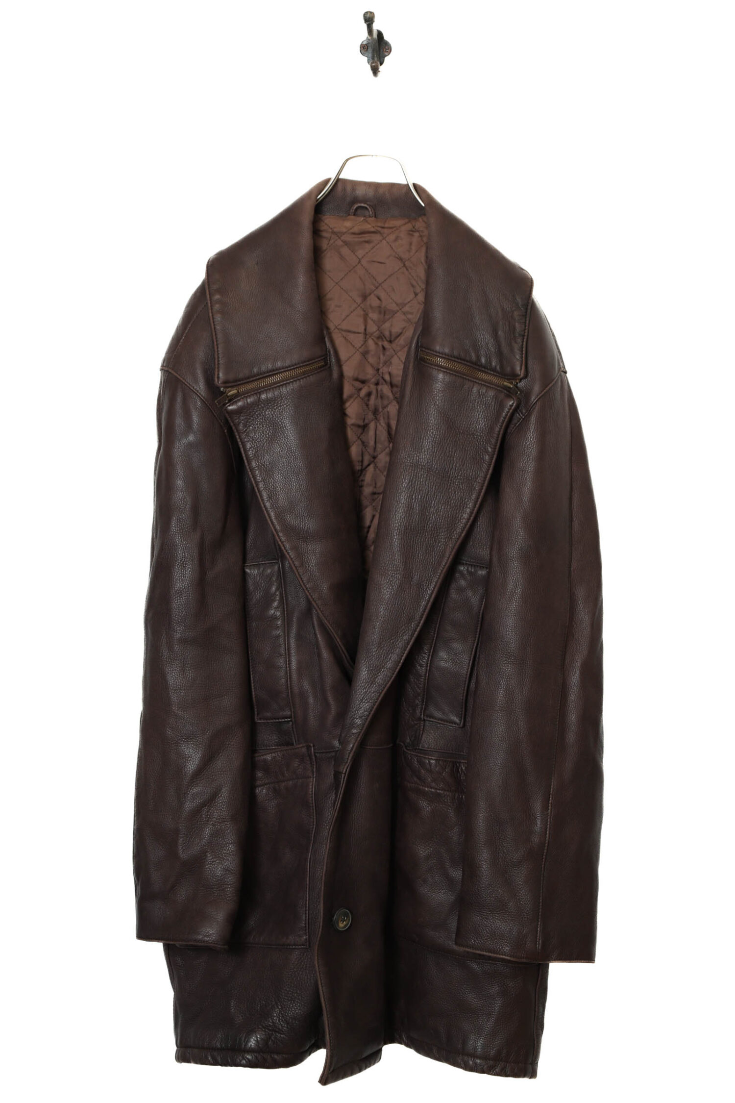 VINTAGE LEATHER COAT/XL