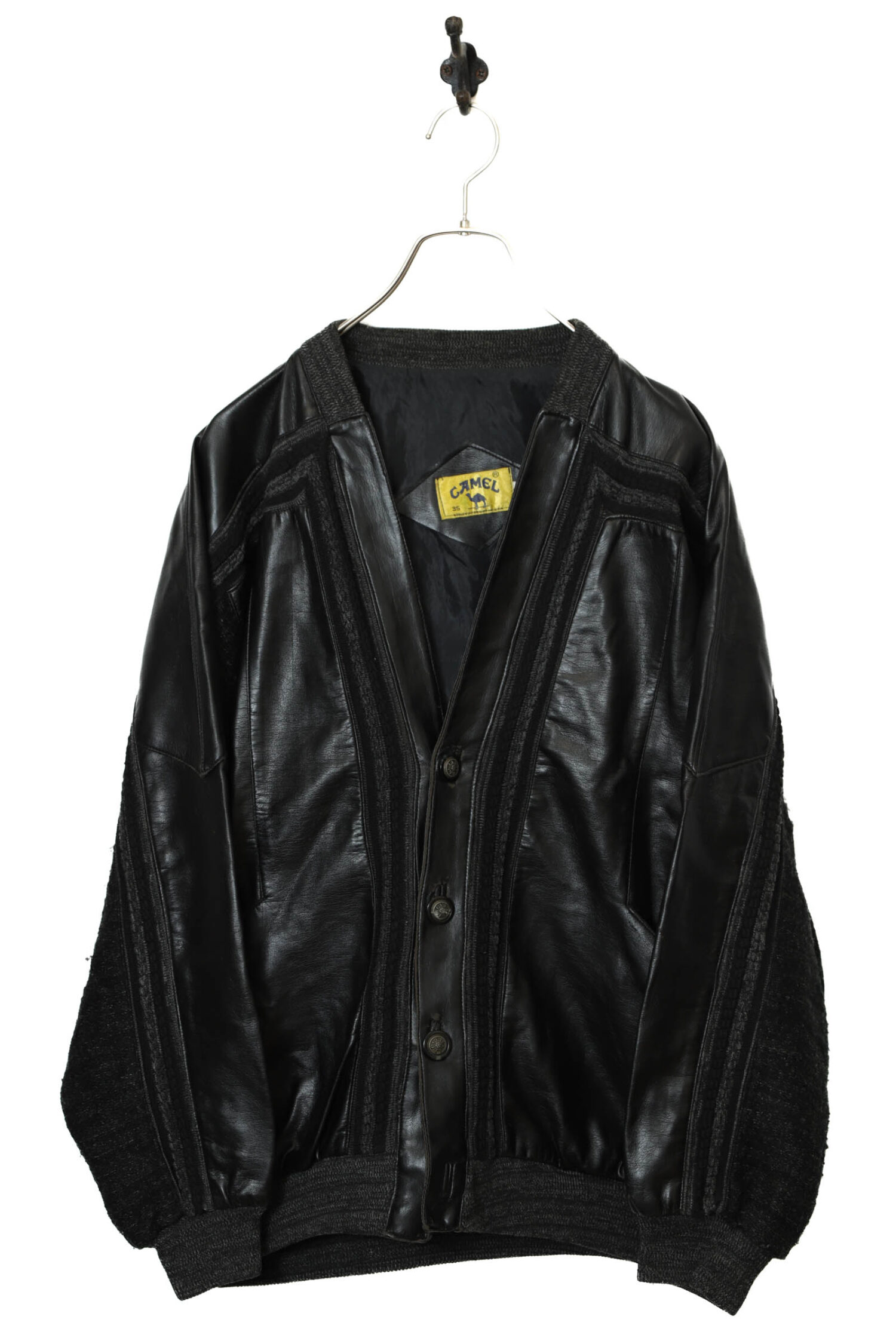 USED CAMEL LEATHER CARDIGAN/L