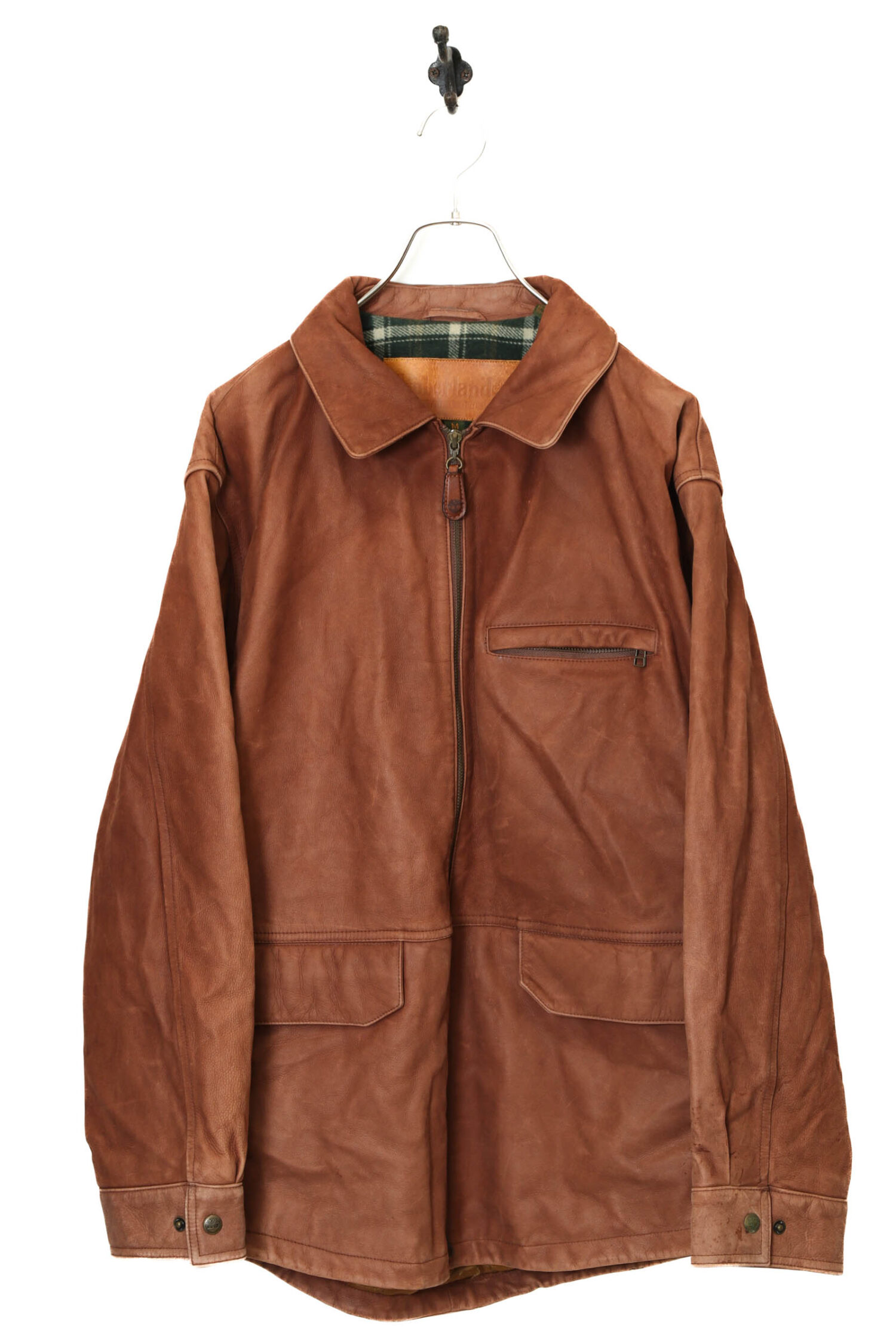 USED TIMBERLAND LEATEHR JACKET/MADE IN TURKEY/L