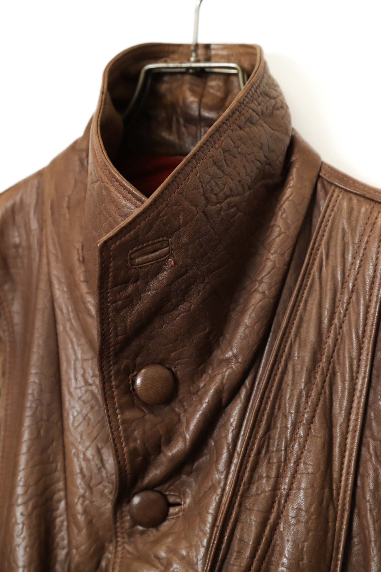Alternative view of VINTAGE LEATHER STAND COLLAR JACKET/XL