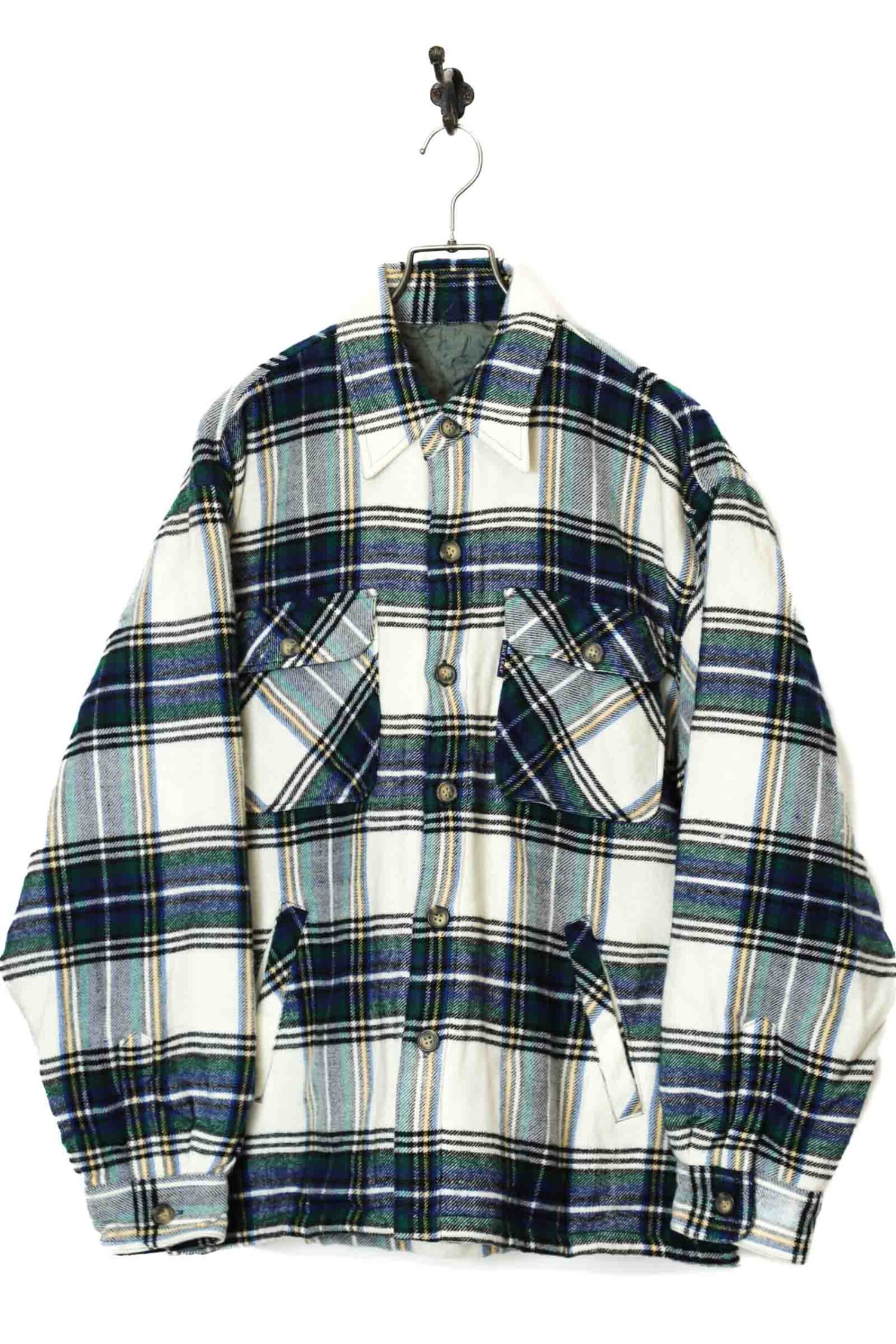 VINTAGE WOOLY CHECK PATTERN CPO JACKET/XL