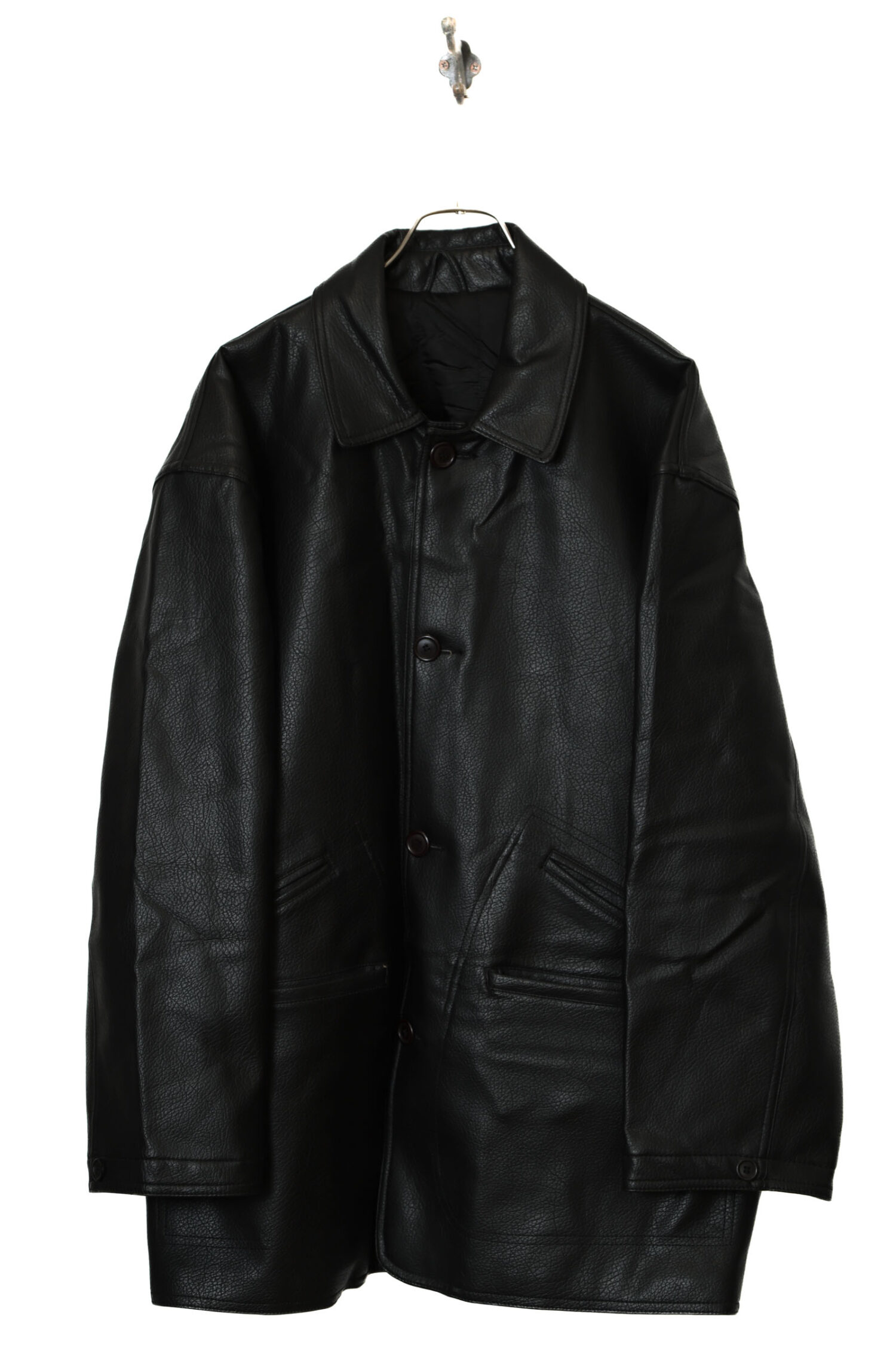 VINTAGE FAKE LEATHER JACKET/XL