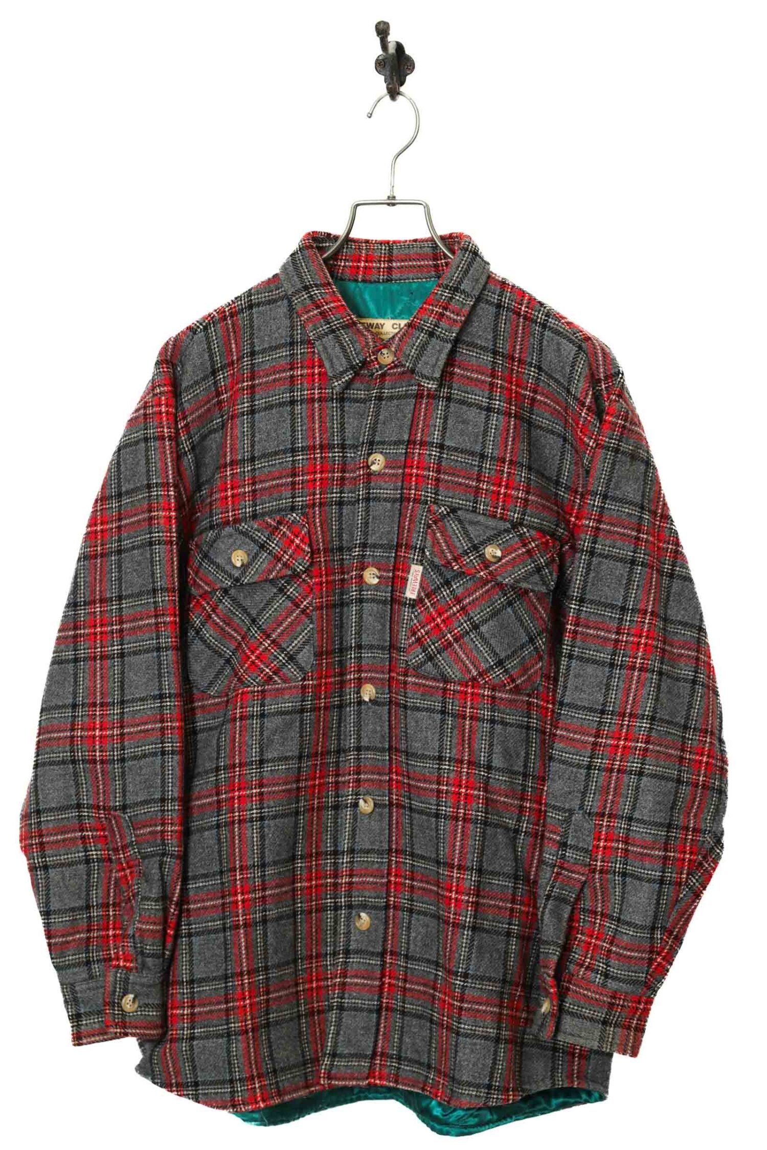 VINTAGE WOOL CHECK PATTERN CPO JACKET/ L