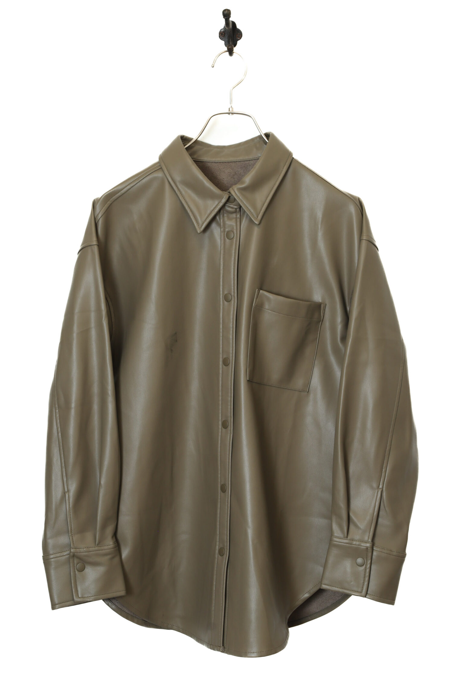 VINTAGE FAKE LEATHER SHIRT/M