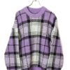 USED CHECK PATTERN KNITTED SWEATER/XL